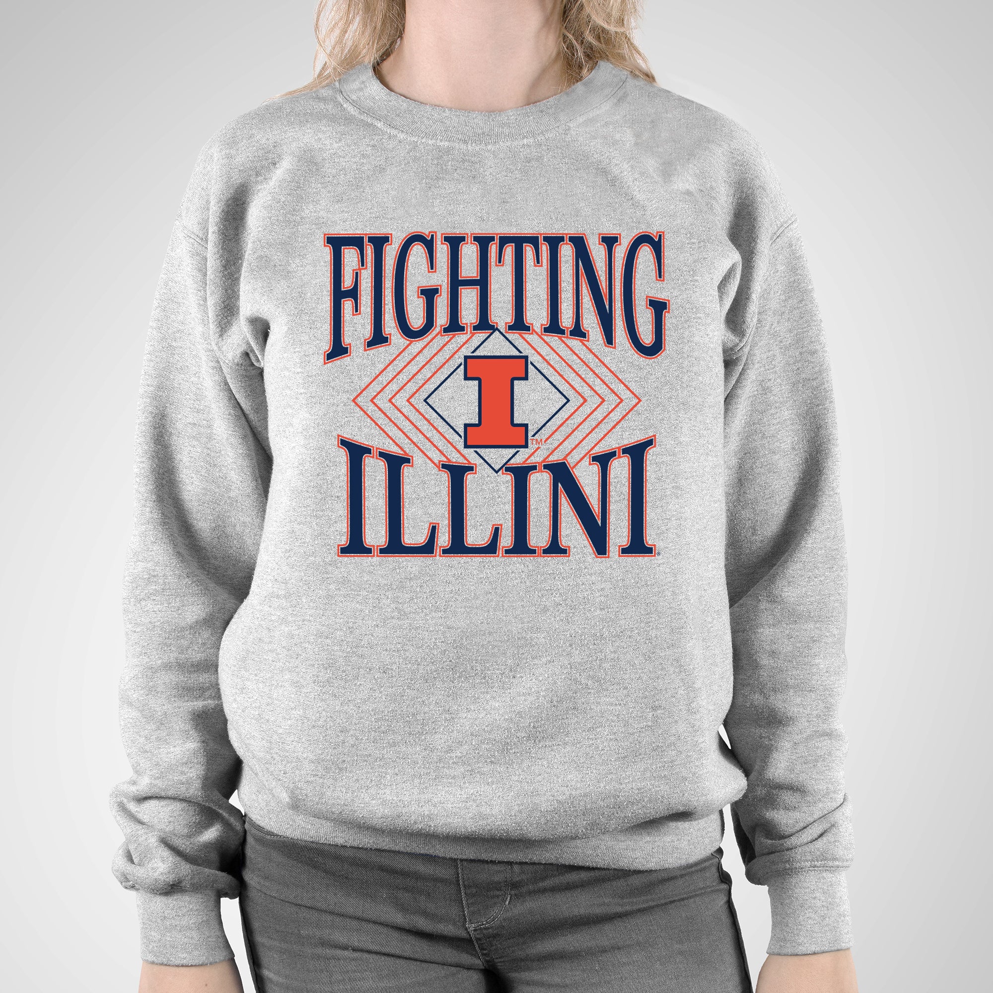 Illinois Diamond Victory JA BTB Fleece Crewneck - Oxford - Image 4
