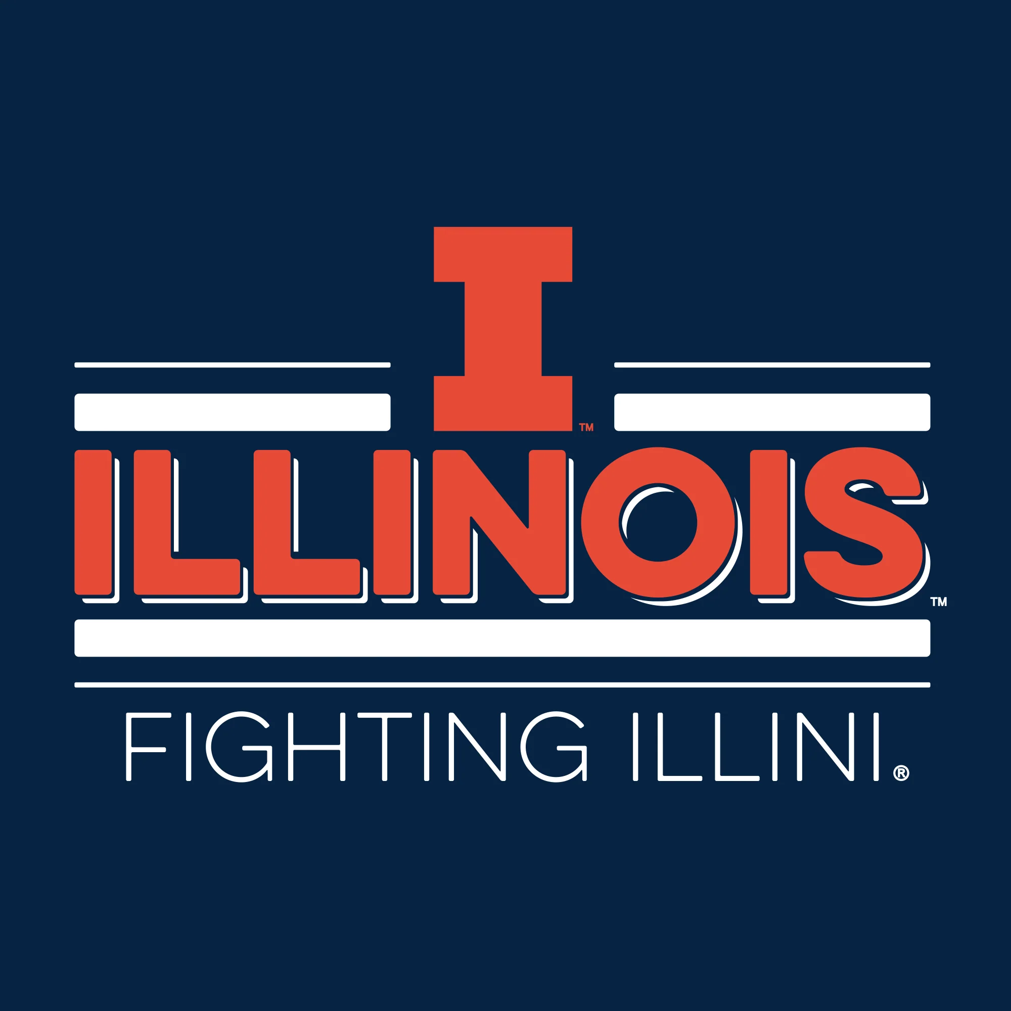 Illinois Fighting Illini Double Bar Logo Hoodie - Navy - Image 2