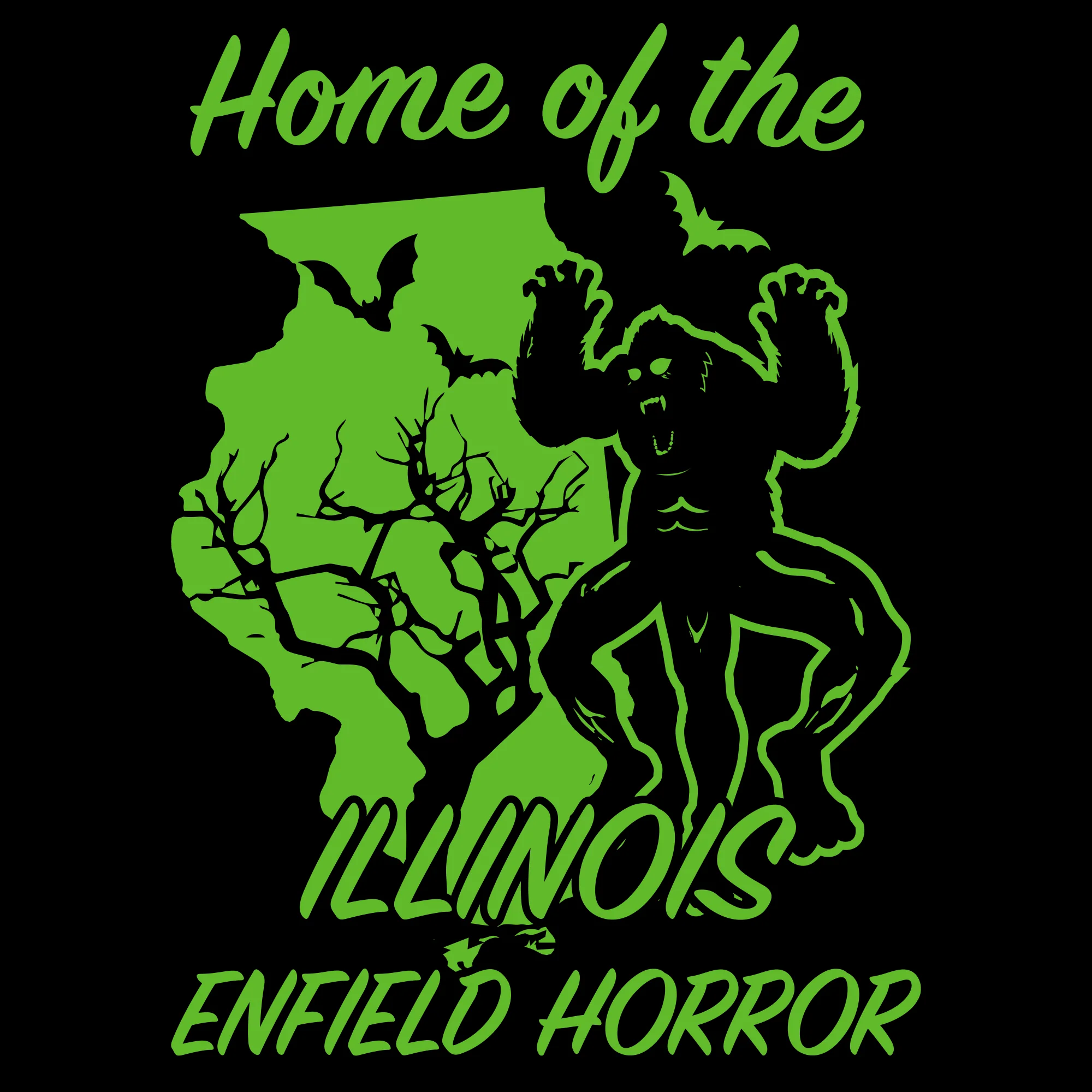 Illinois Enfield Horror Cryptid T-Shirt - Black - Image 2