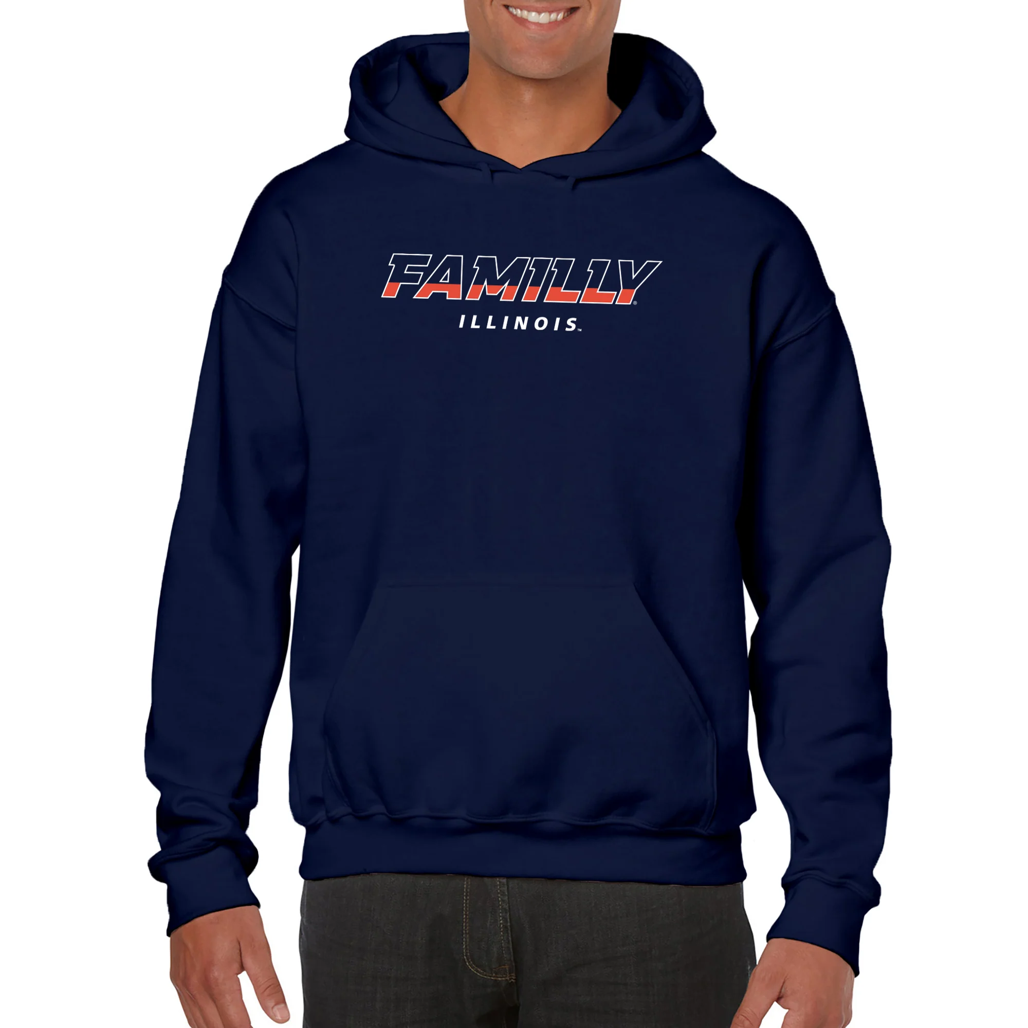 Illinois FAMILLY Hoodie - Navy - Image 3