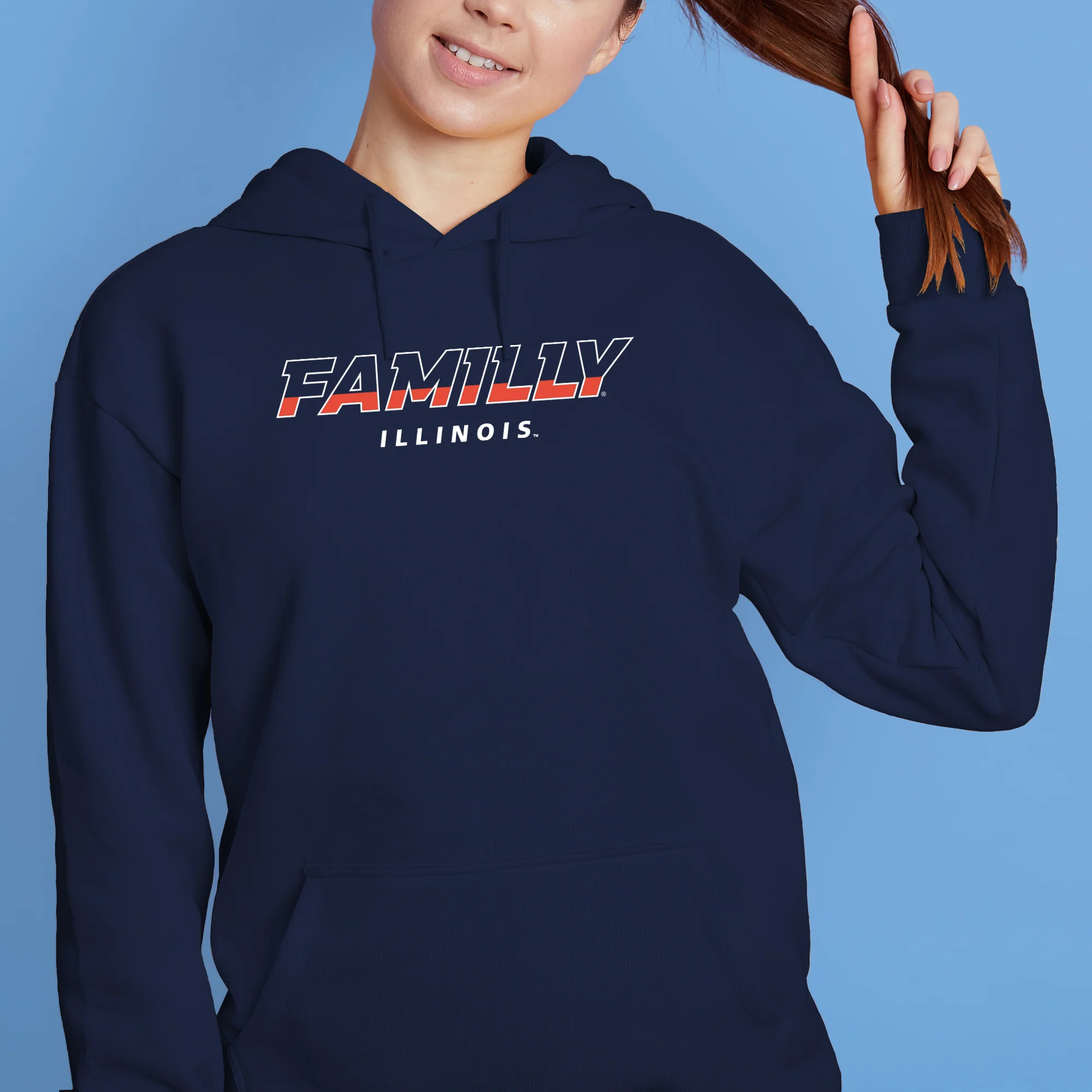 Illinois FAMILLY Hoodie - Navy - Image 4