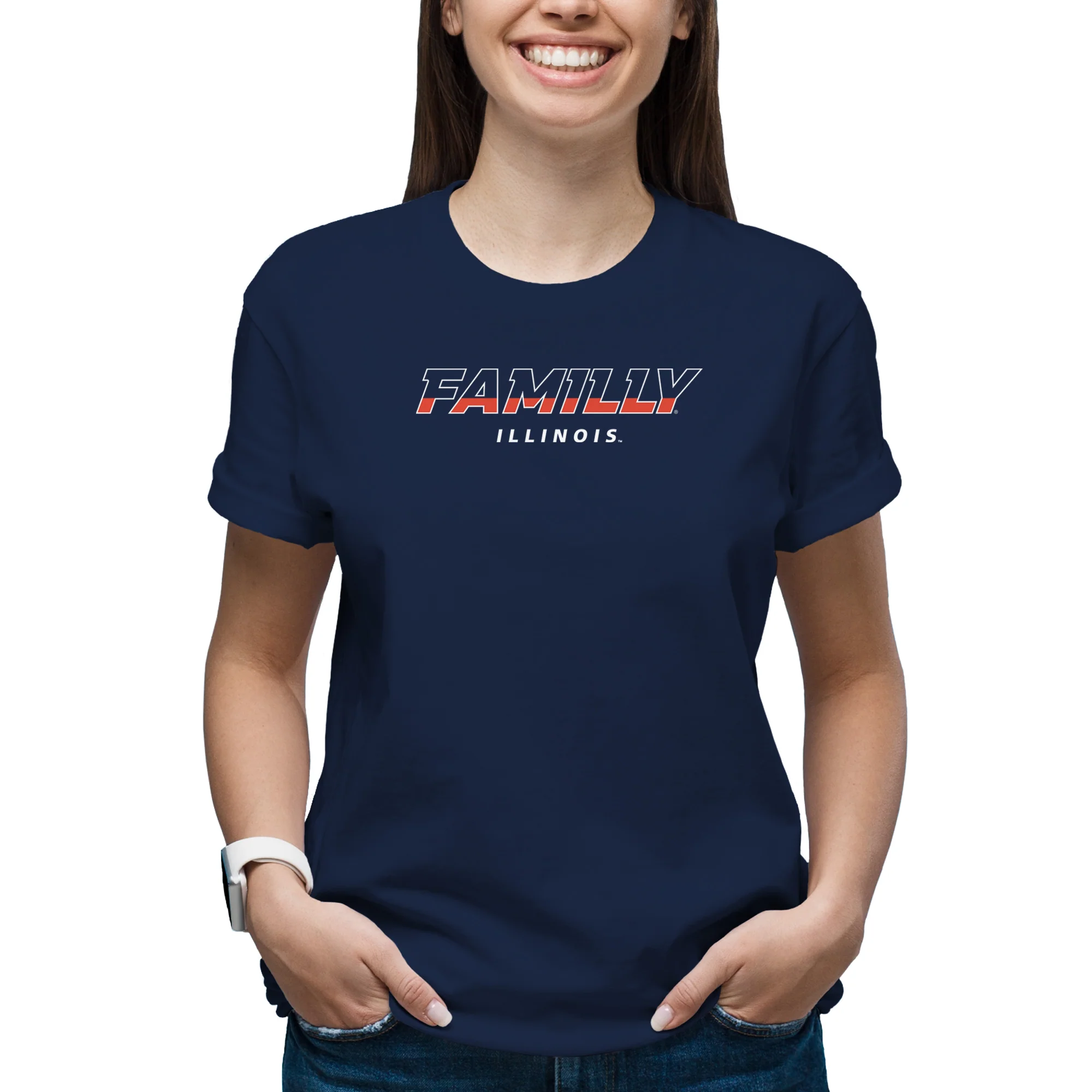 Illinois FAMILLY T-Shirt - Navy - Image 4