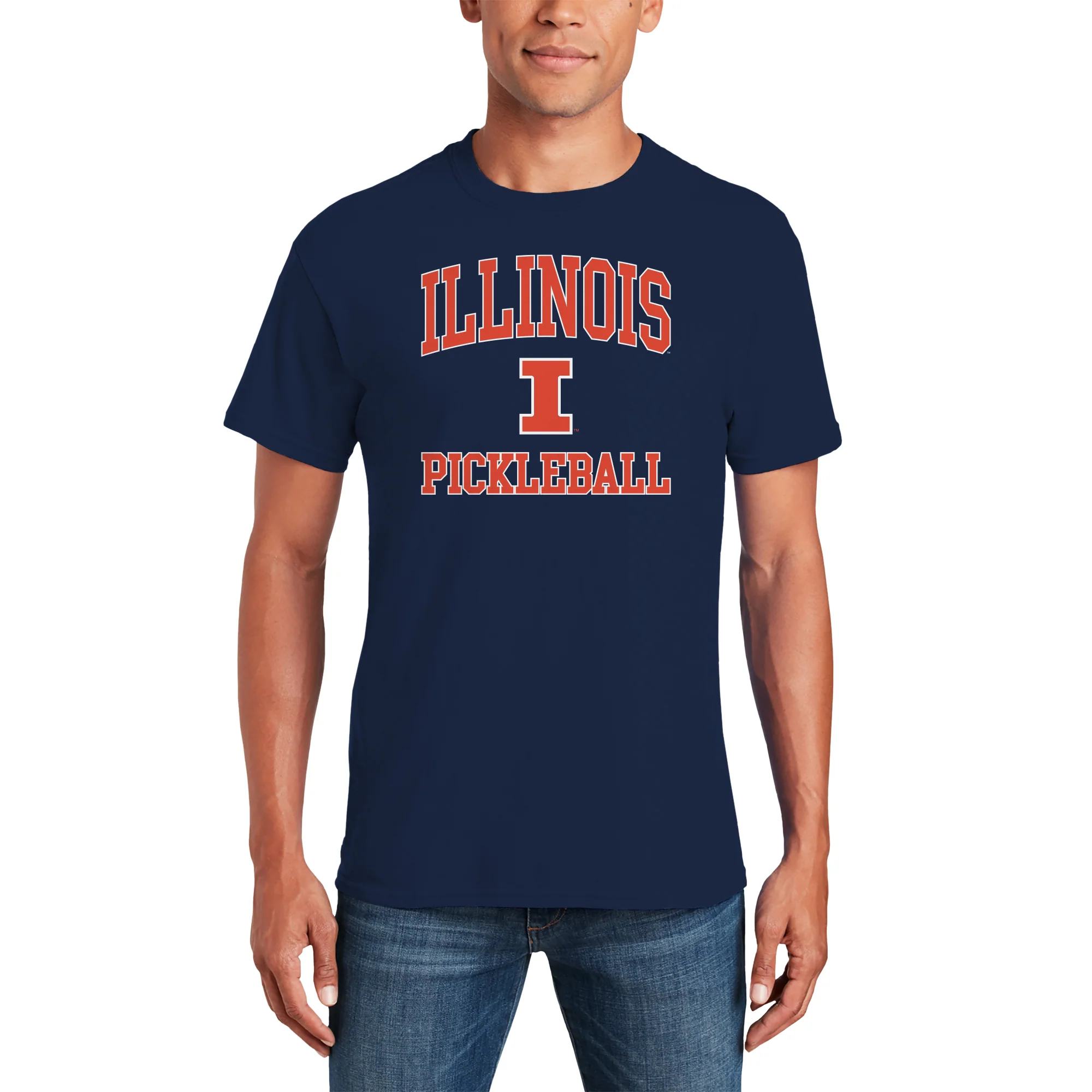 Illinois Fighting Illini Arch Logo Pickleball T-Shirt - Navy - Image 3