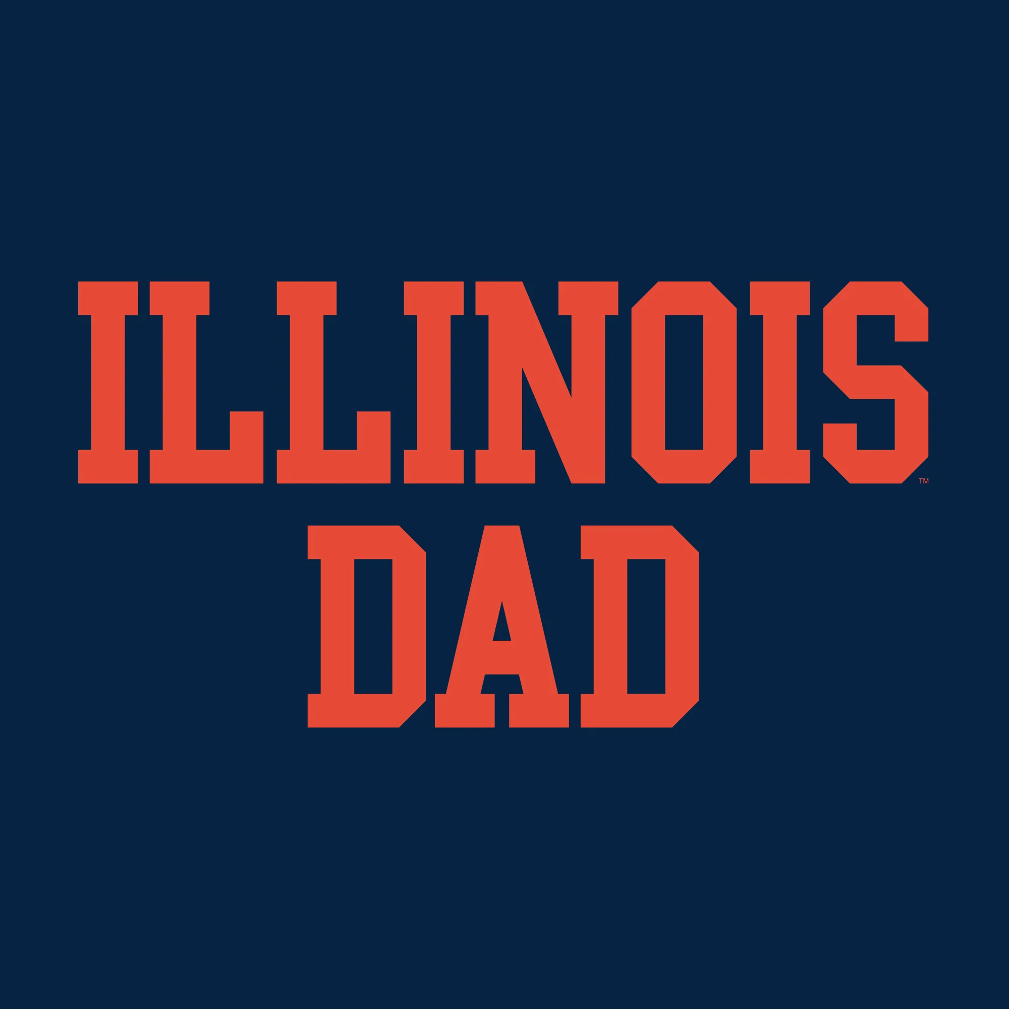 Illinois Fighting Illini Basic Block Dad Crewneck Sweatshirt - Navy - Image 2