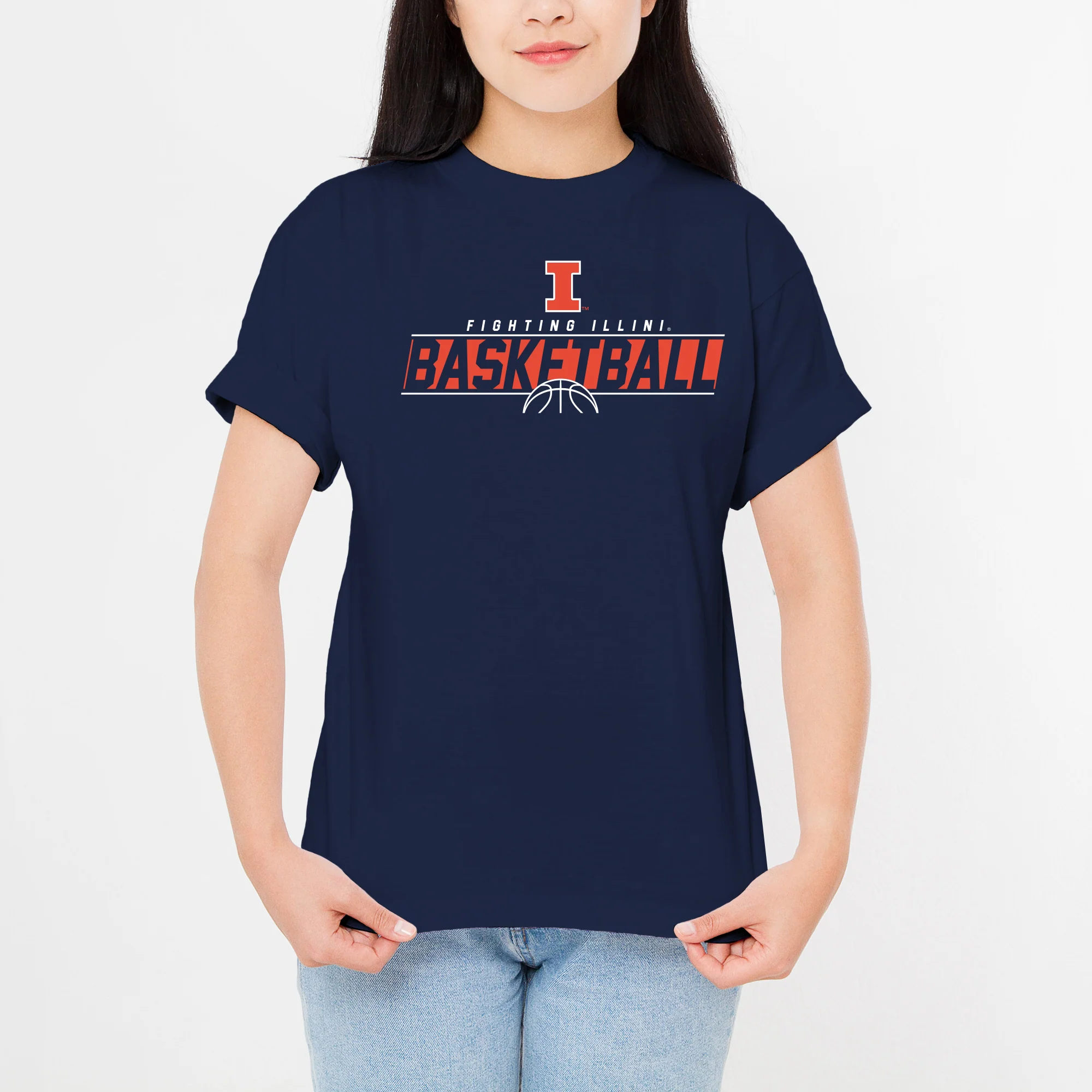 Illinois Fighting Illini Basketball Charge T-Shirt - Navy - Image 4