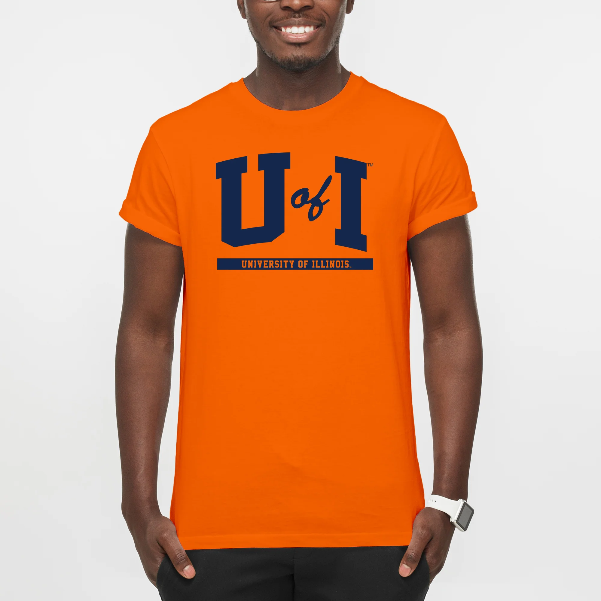 Illinois Fighting Illini Initial Arch T-Shirt - Orange - Image 4