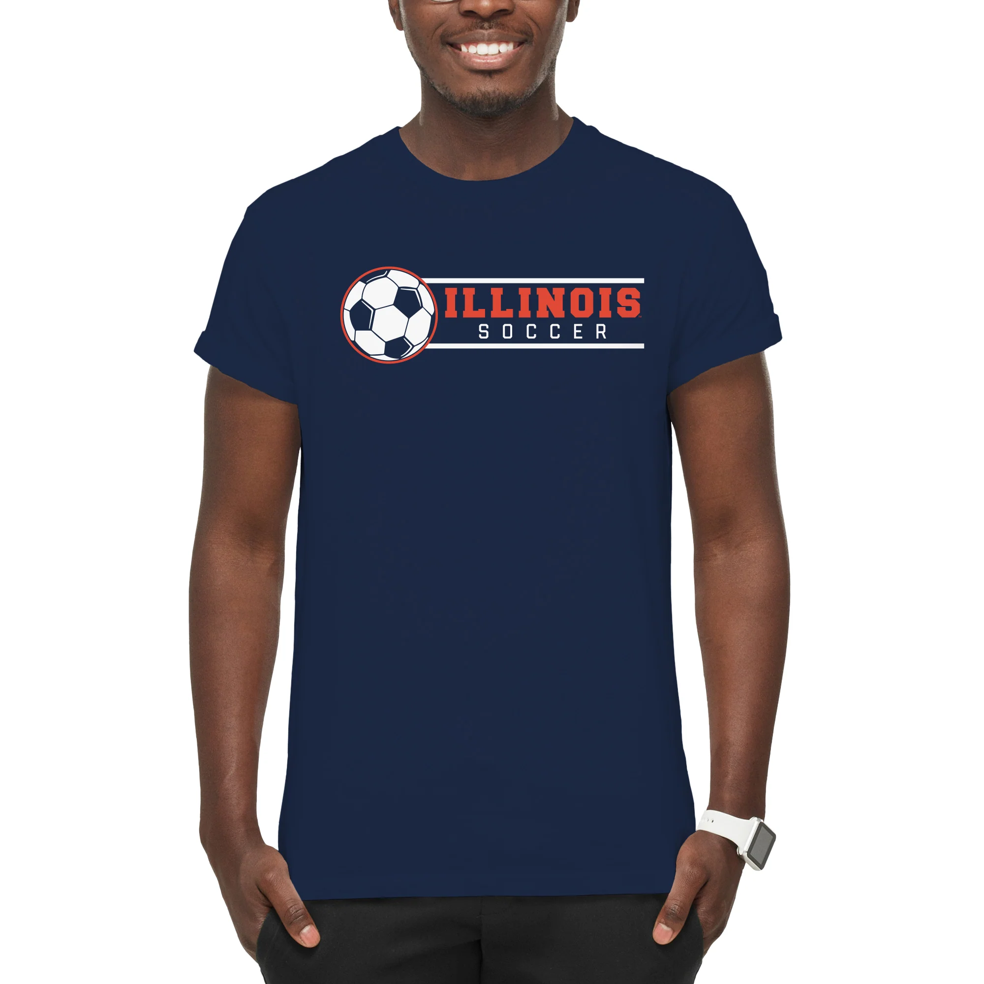 Illinois Fighting Illini Soccer Spotlight T Shirt - Navy - Image 3