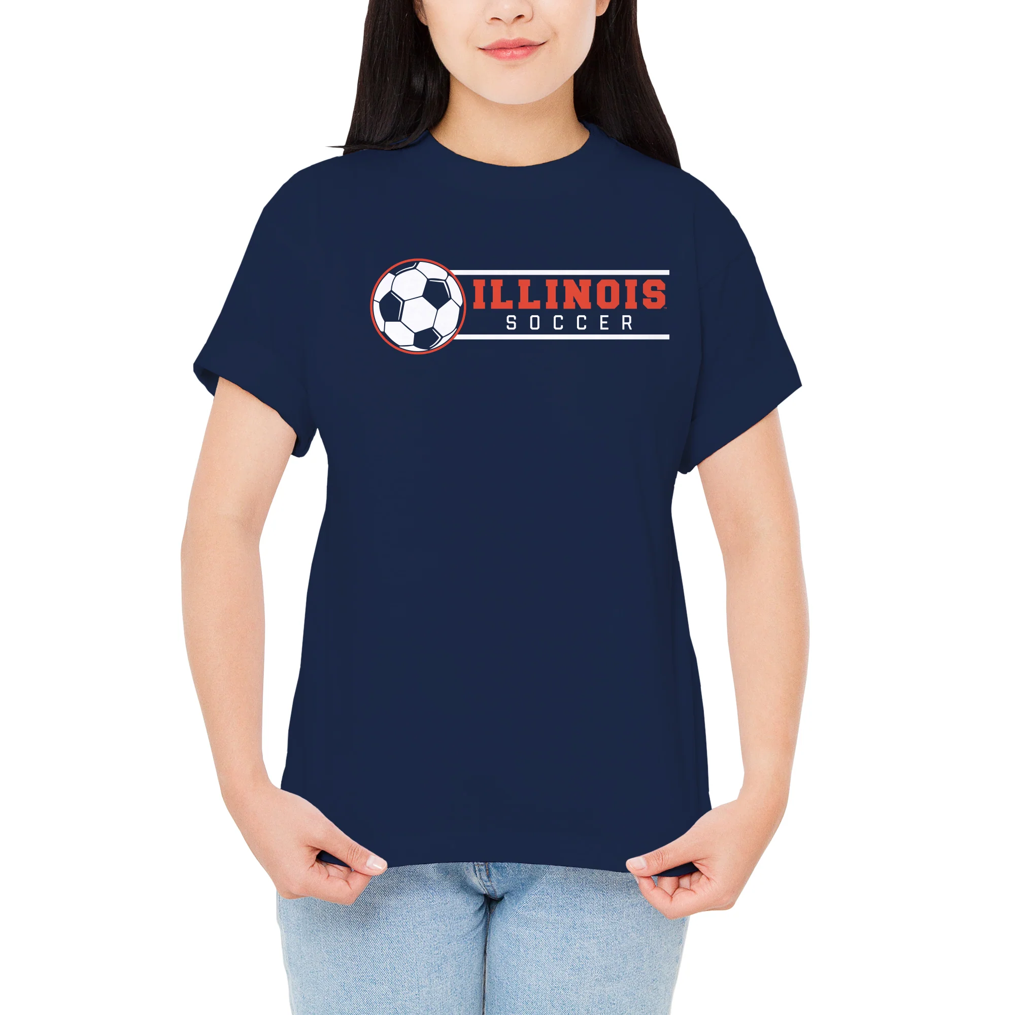Illinois Fighting Illini Soccer Spotlight T Shirt - Navy - Image 4
