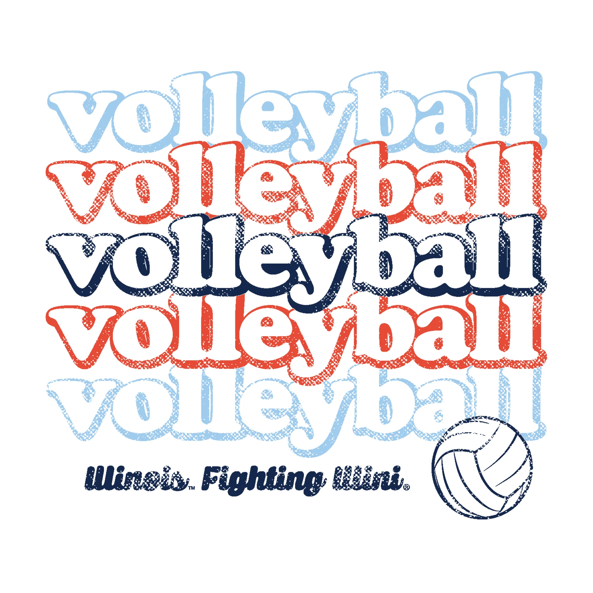 Illinois Fighting Illini Volleyball Repeat Tank Top - White - Image 2