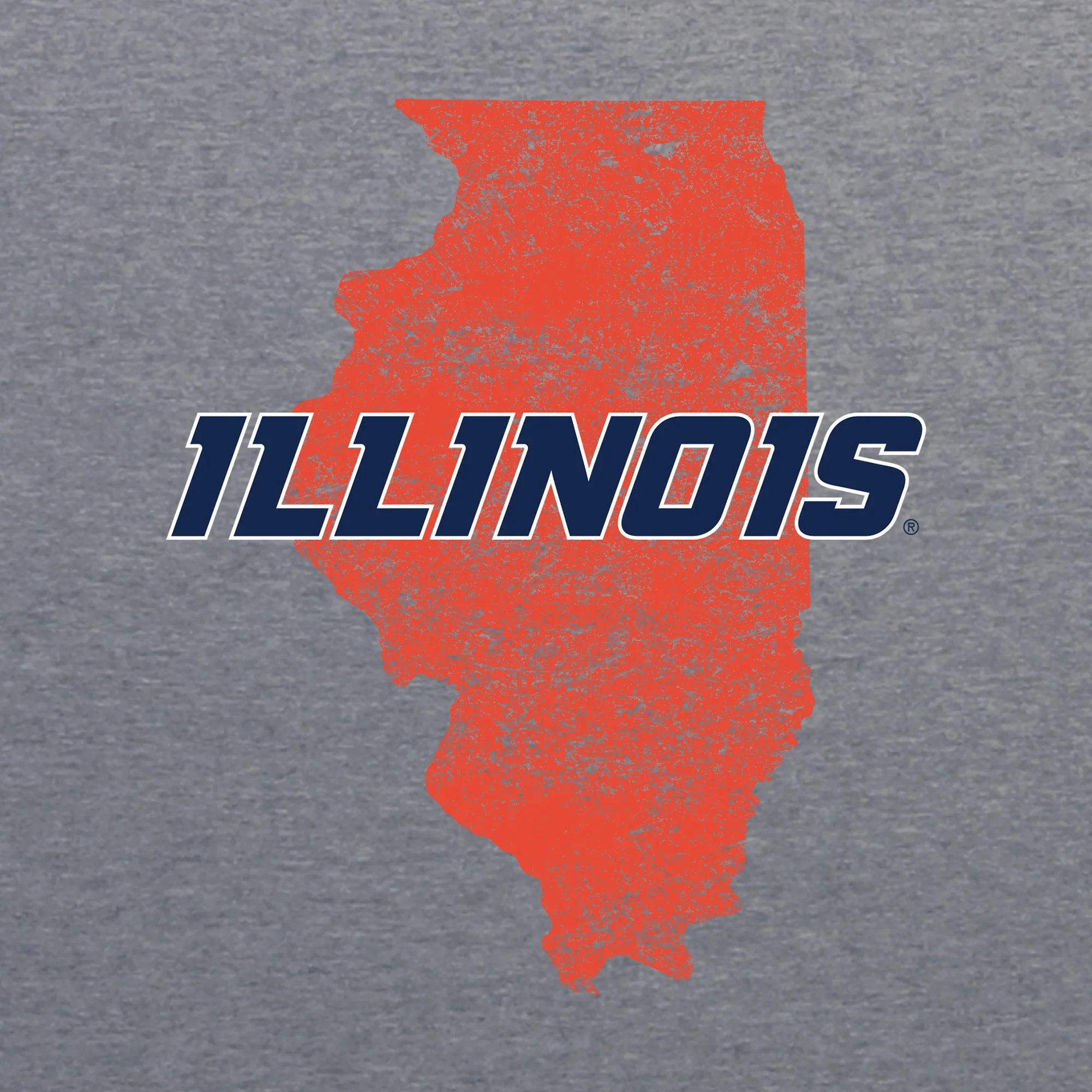 Illinois IL Silhouette Logo NLA Triblend T-Shirt - Premium Heather - Image 2