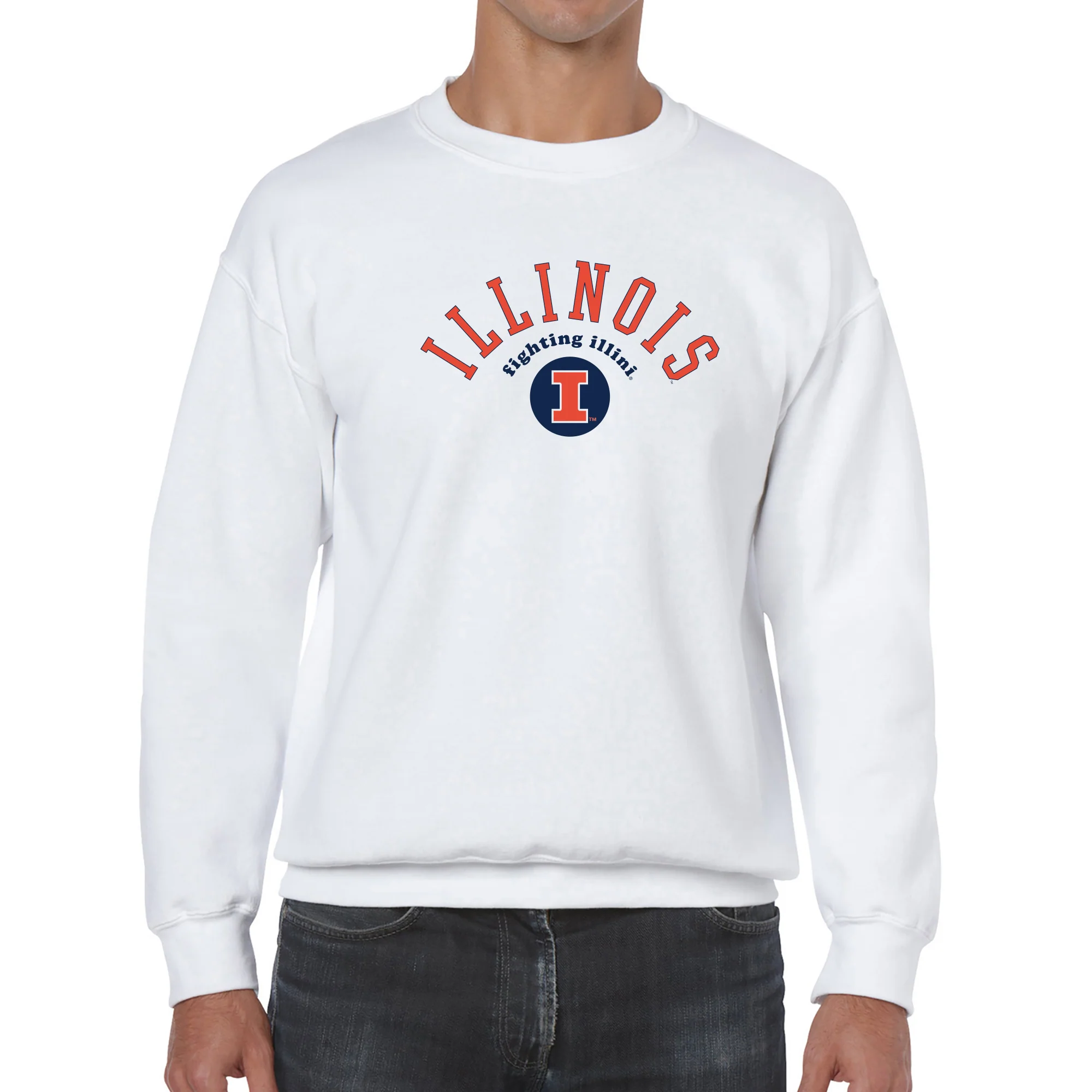 Illinois Old School Slam JA BTB Fleece Crewneck - White - Image 3