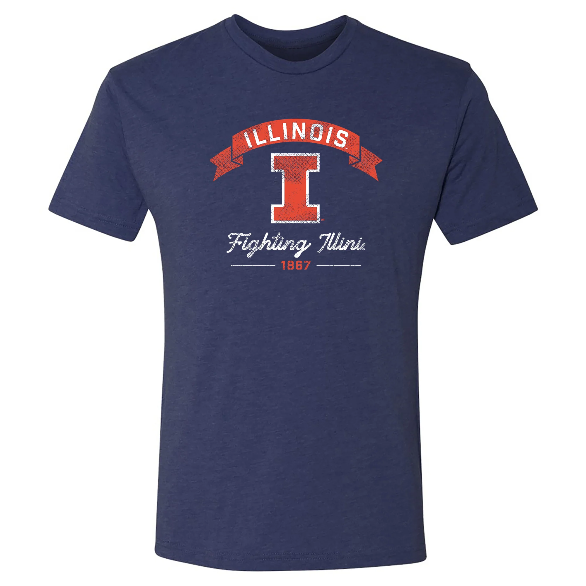 Illinois Ribbon Arc NLA Triblend T-Shirt - Vintage Navy