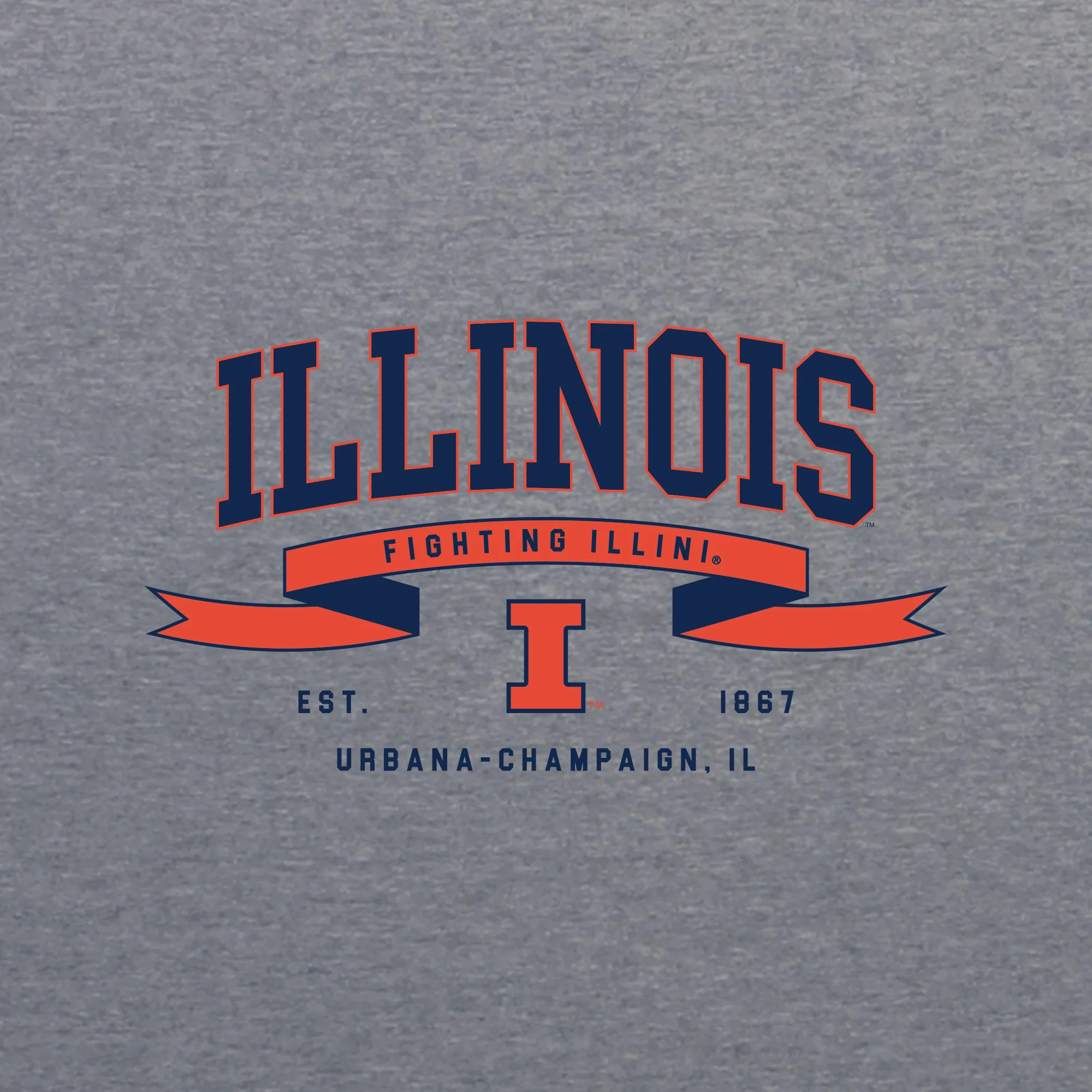 Illinois Ribbon Flight NLA Triblend T-Shirt - Premium Heather - Image 2