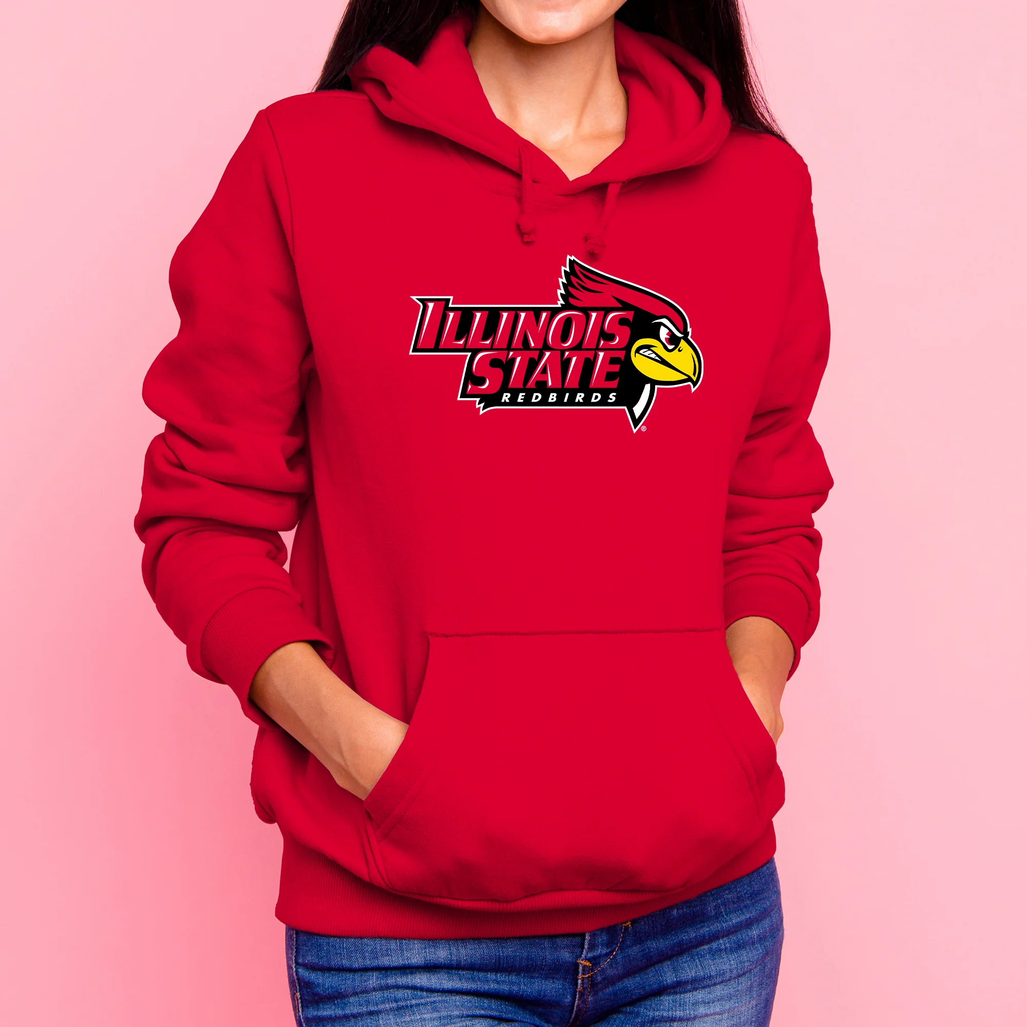 Illinois State Redbirds Primary Logo Hoodie - Red - Image 4