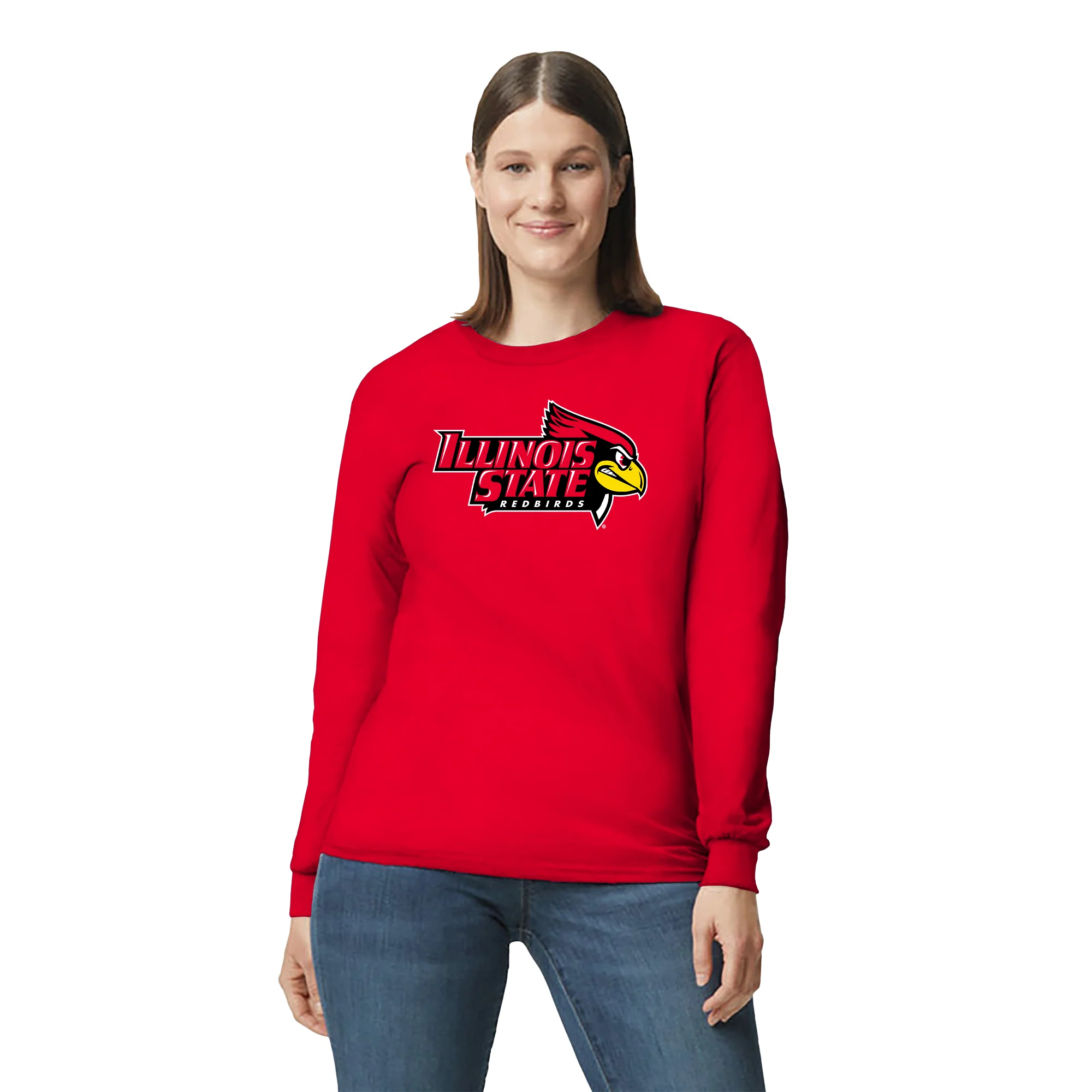 Illinois State Redbirds Primary Logo Long Sleeve T-Shirt - Red - Image 4