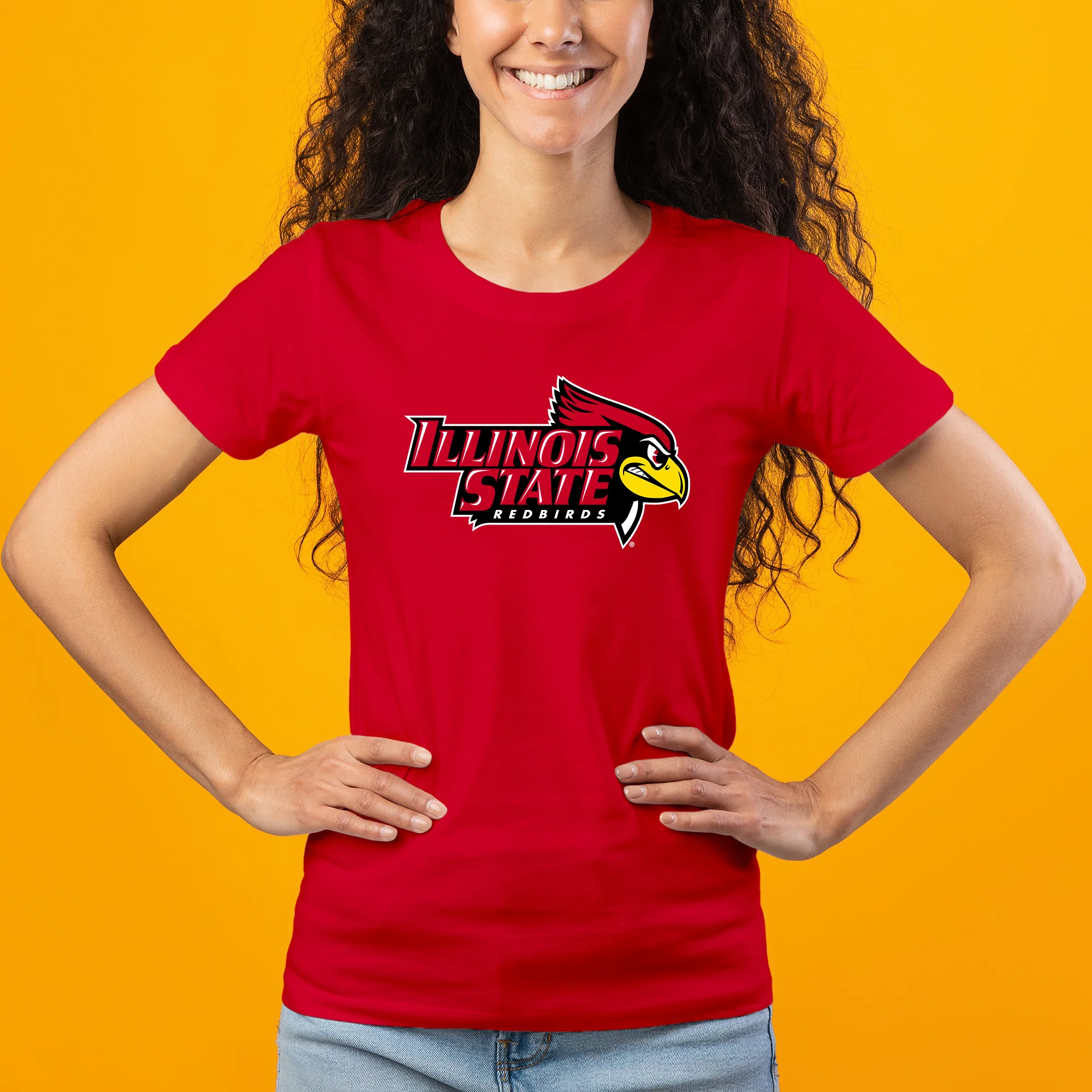 Illinois State Redbirds Primary Logo Women's T-Shirt - Red - Image 4