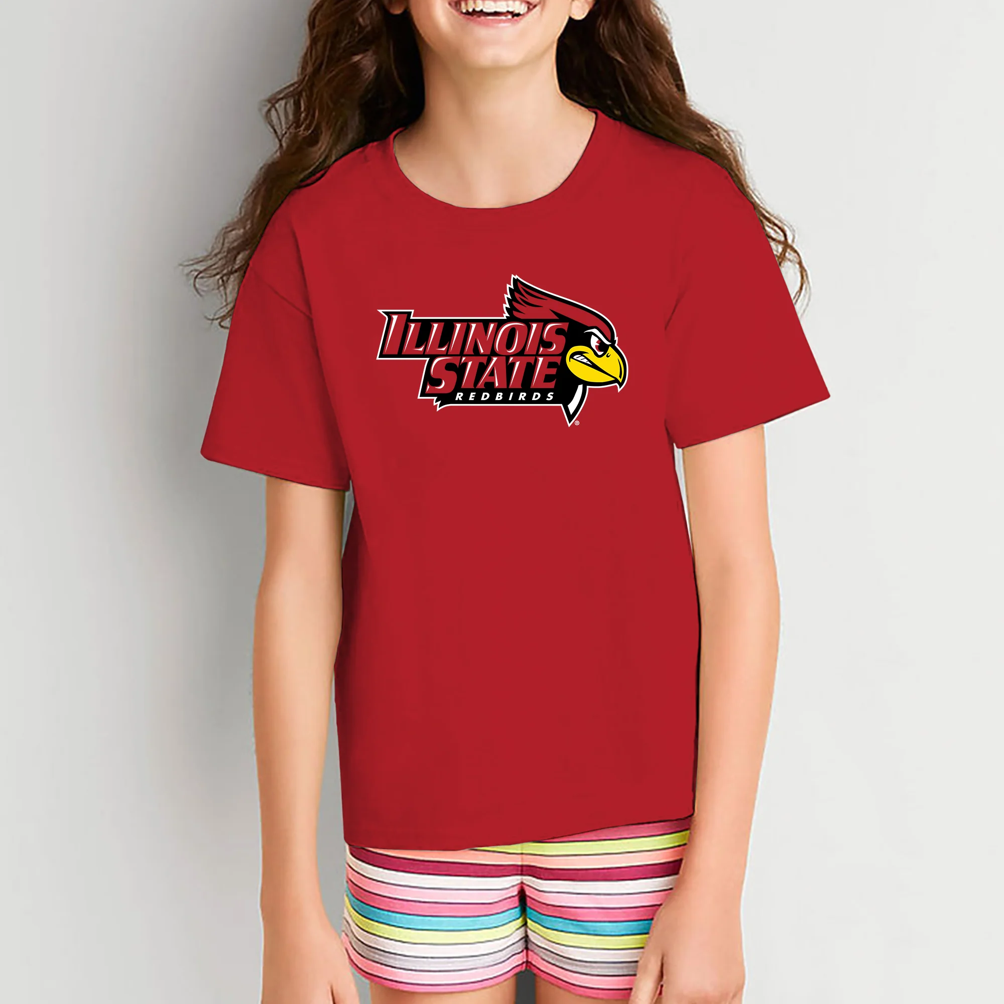 Illinois State Redbirds Primary Logo Youth T-Shirt - Red - Image 4
