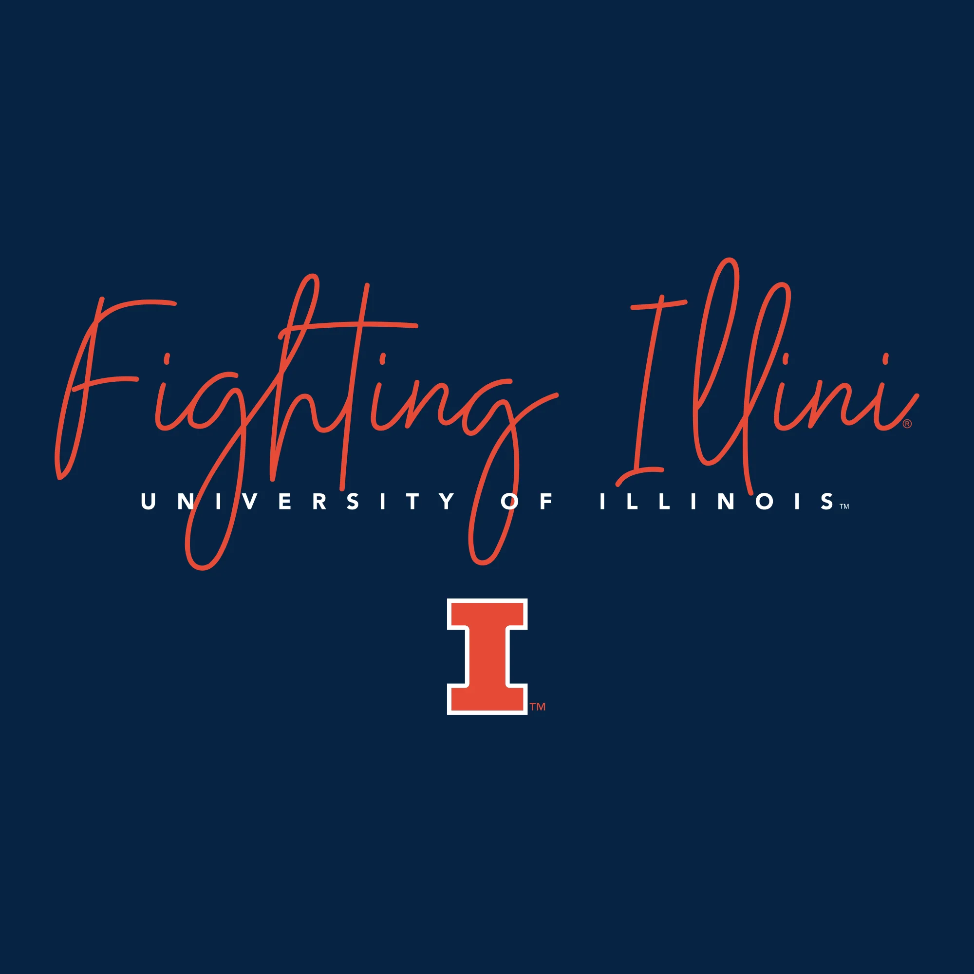 Illinois Thin Script Womens T-Shirt - Navy - Image 2