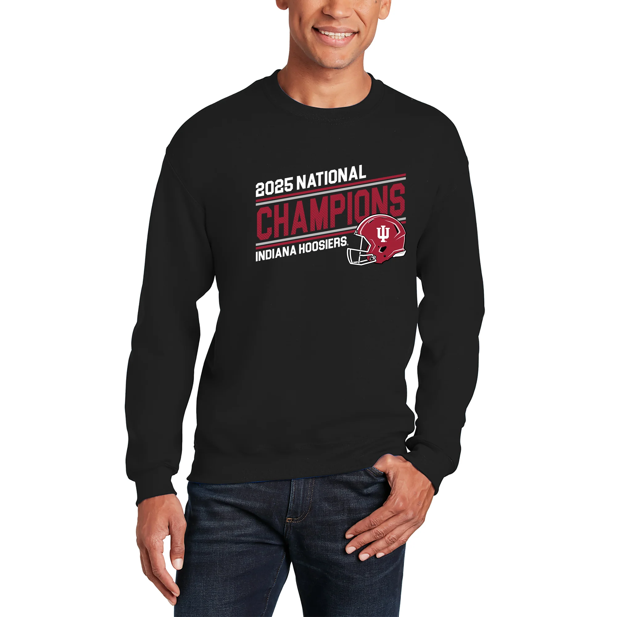 Indiana 2025 Football Champions Action Play Crewneck - Image 4