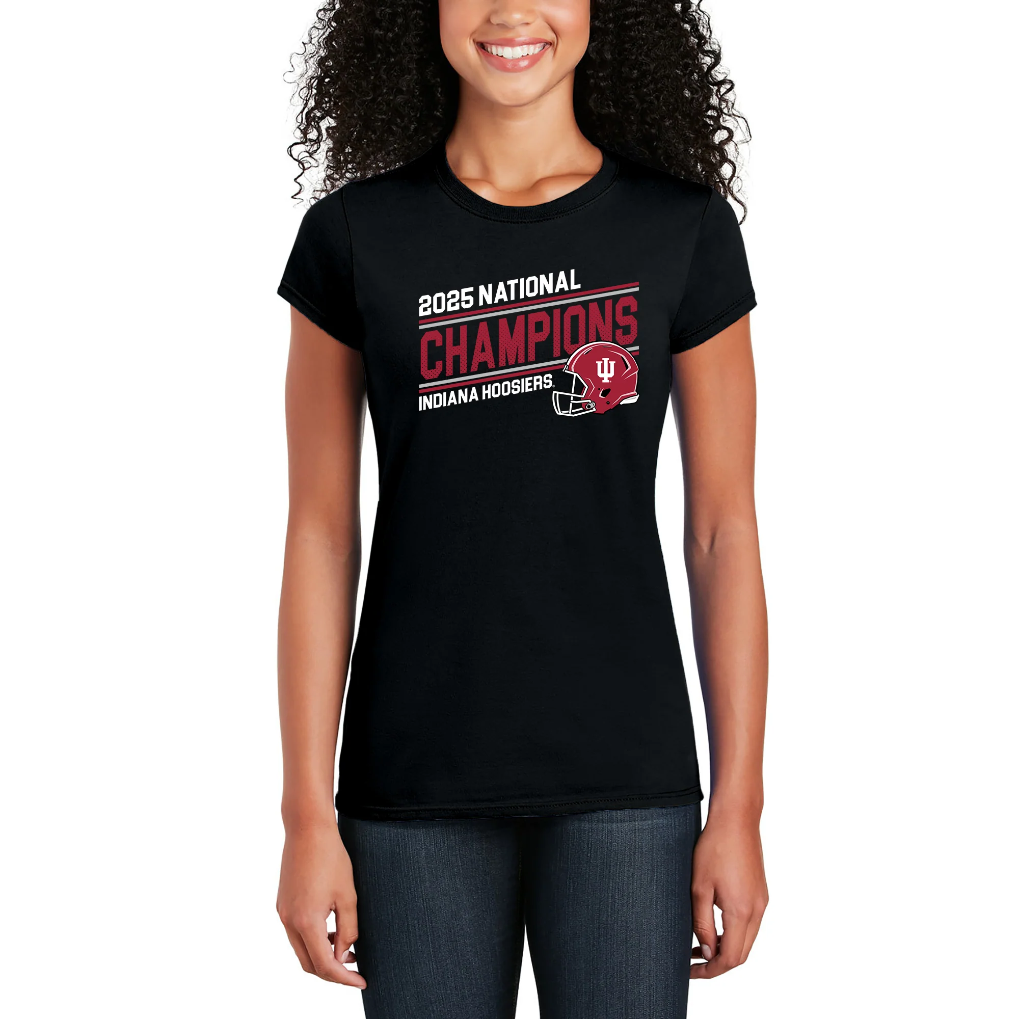 Indiana 2025 Football Champions Action Play Womens T-Shirt - Image 4