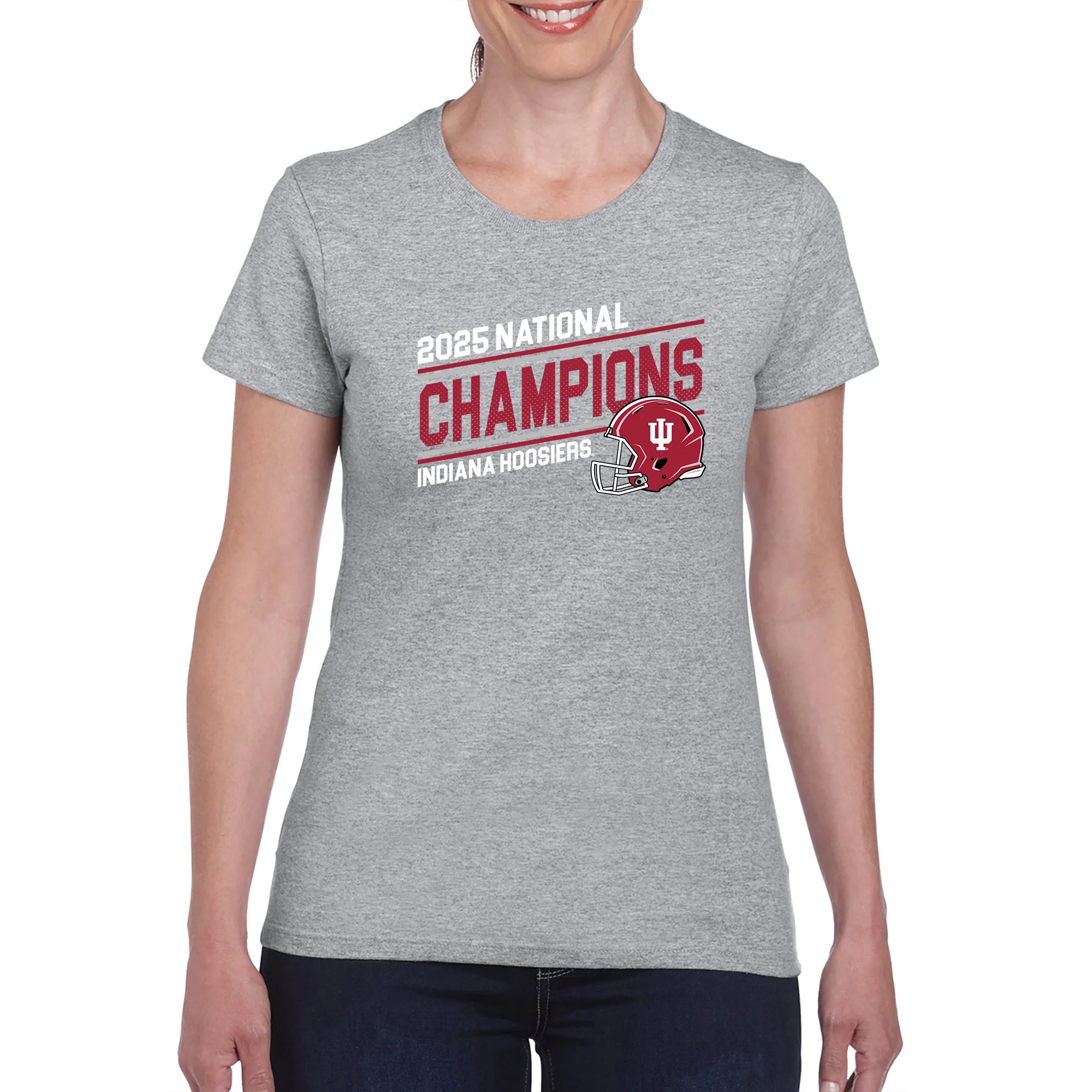 Indiana 2025 Football Champions Action Play Womens T-Shirt - Image 6