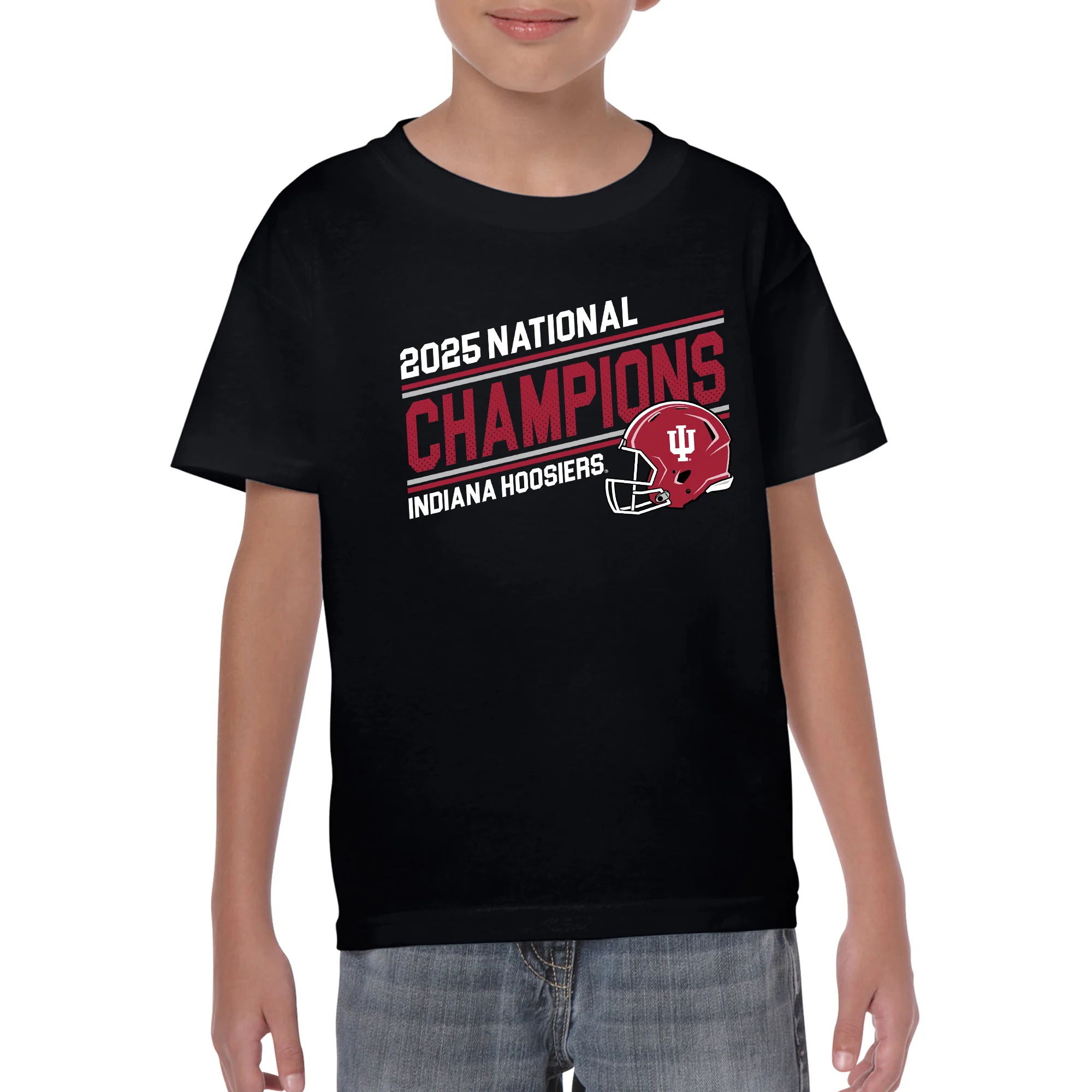 Indiana 2025 Football Champions Action Play Youth T-Shirt - Image 4