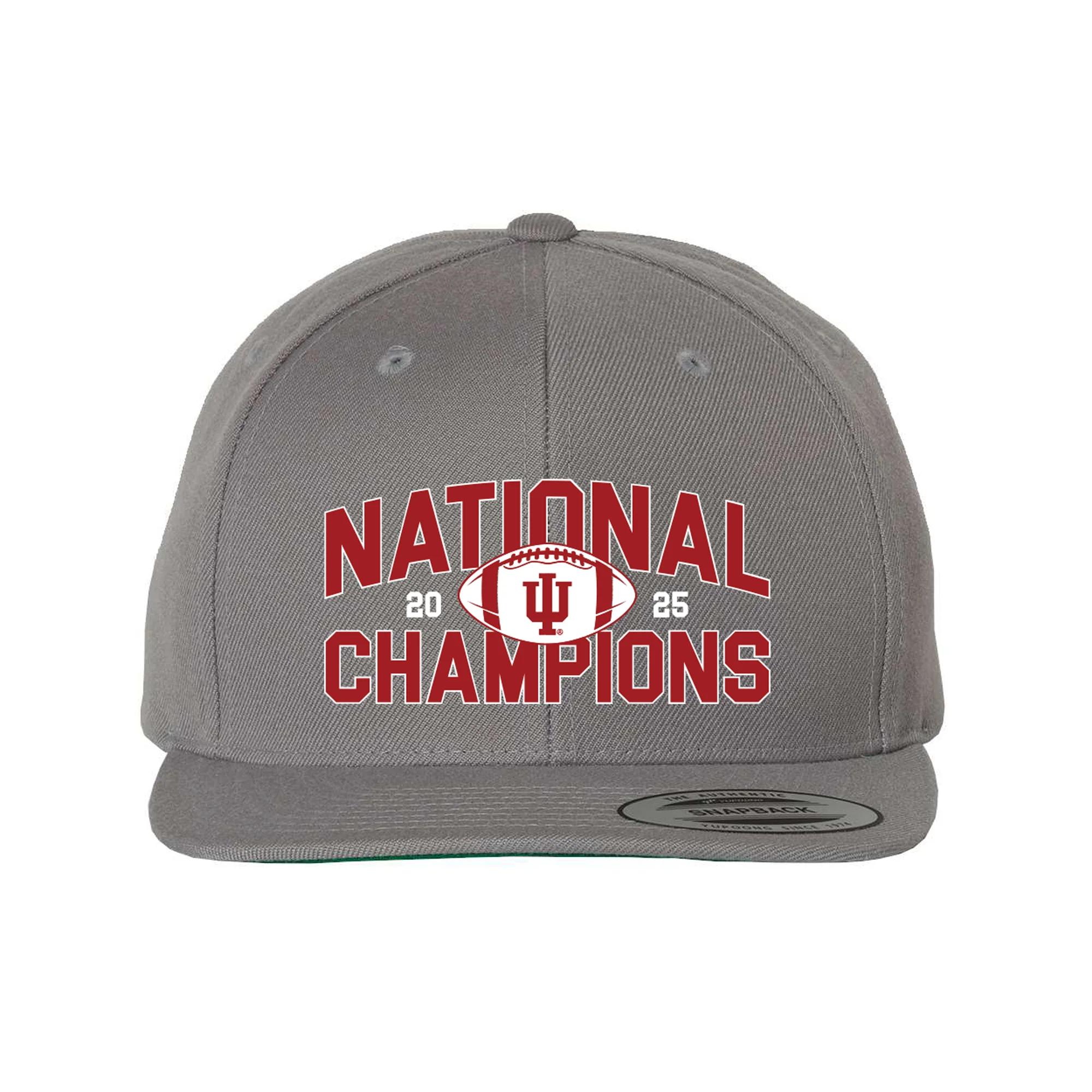 Indiana 2025 Football Champions Big Arch Flat Bill Snapback Cap - Image 2