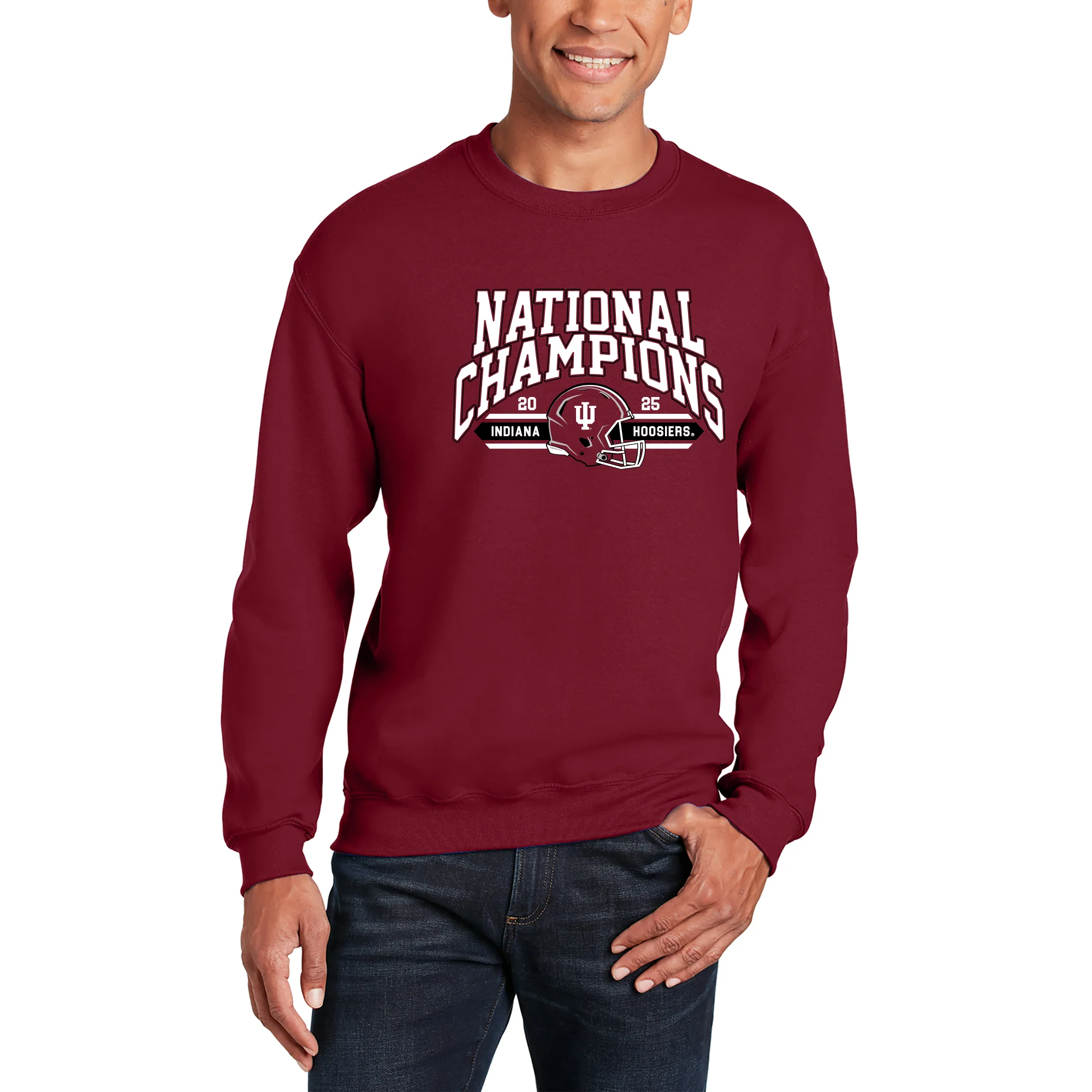 Indiana 2025 Football Champions Glorious Crewneck - Cardinal - Image 3