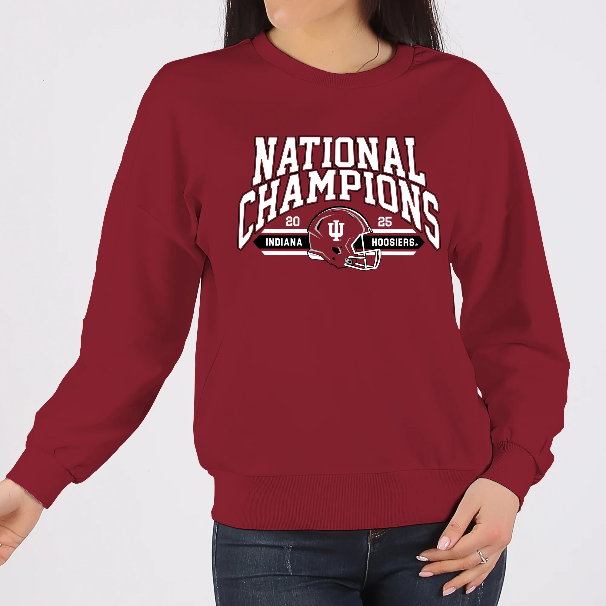 Indiana 2025 Football Champions Glorious Crewneck - Cardinal - Image 4