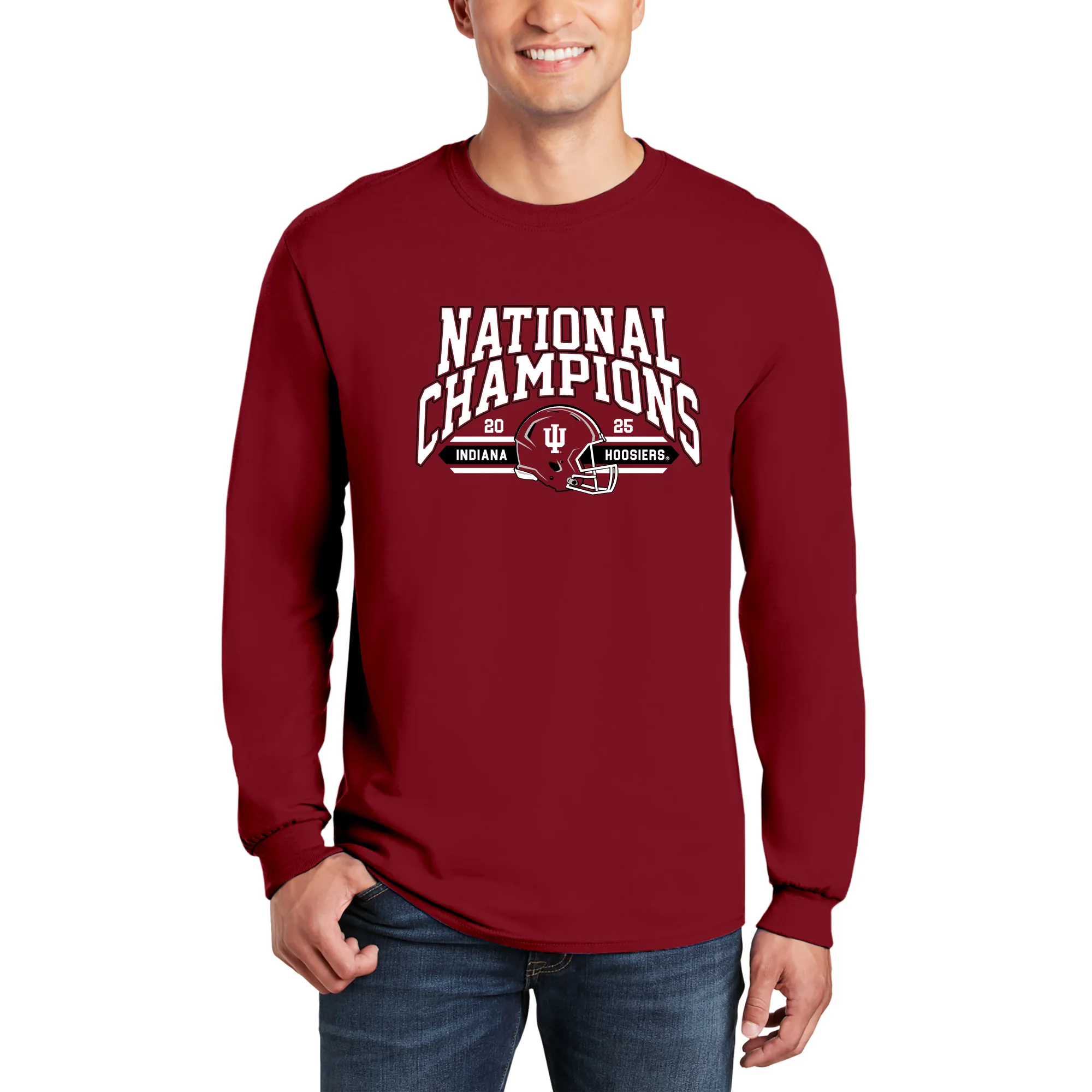Indiana 2025 Football Champions Glorious Long Sleeve - Cardinal - Image 3