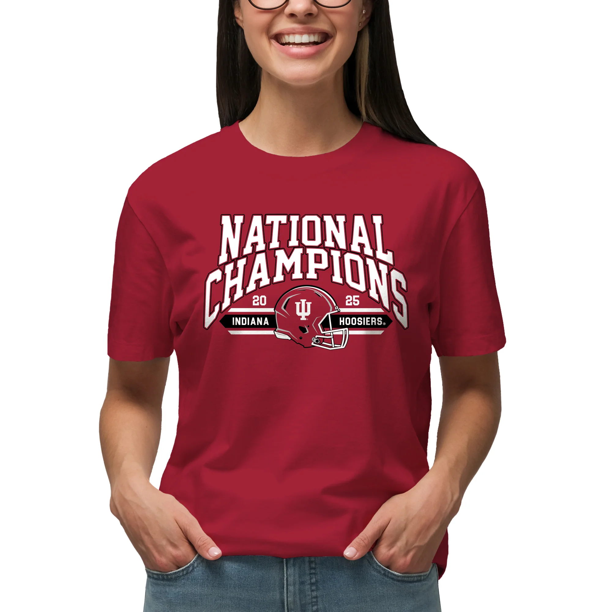 Indiana 2025 Football Champions Glorious T-Shirt - Cardinal - Image 4