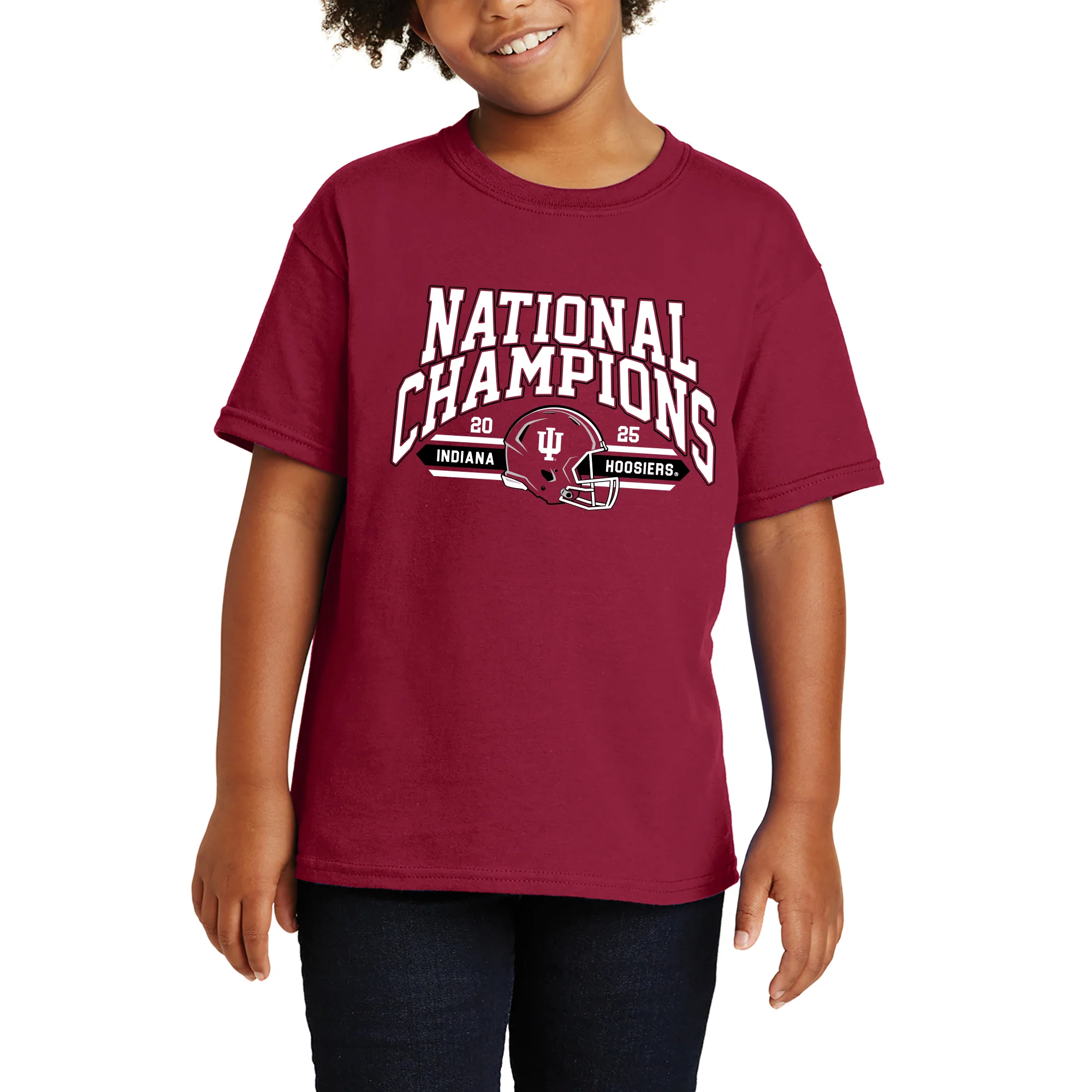 Indiana 2025 Football Champions Glorious Youth T-Shirt - Cardinal - Image 4