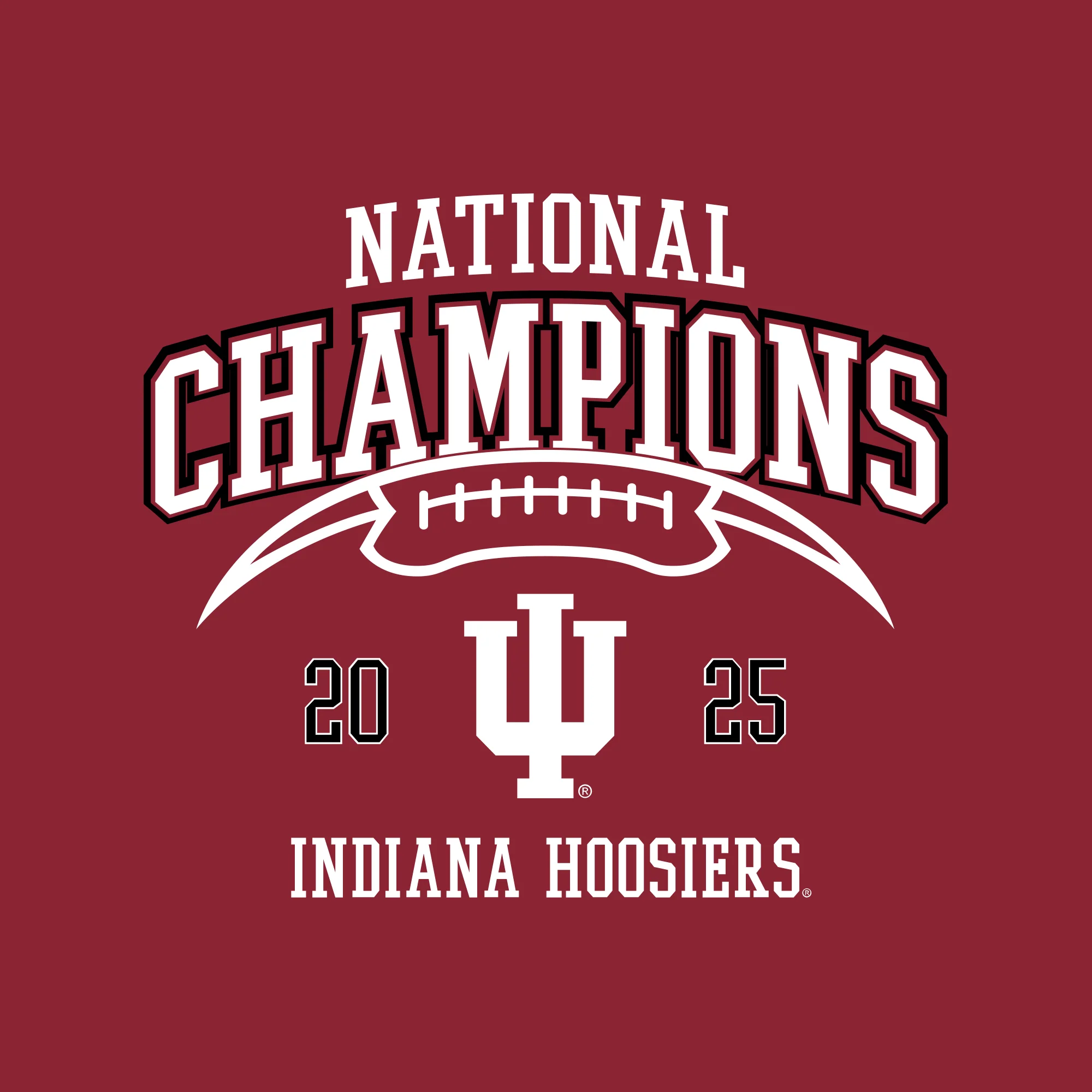 Indiana 2025 Football Champions Horizon Arch Crewneck - Cardinal - Image 2