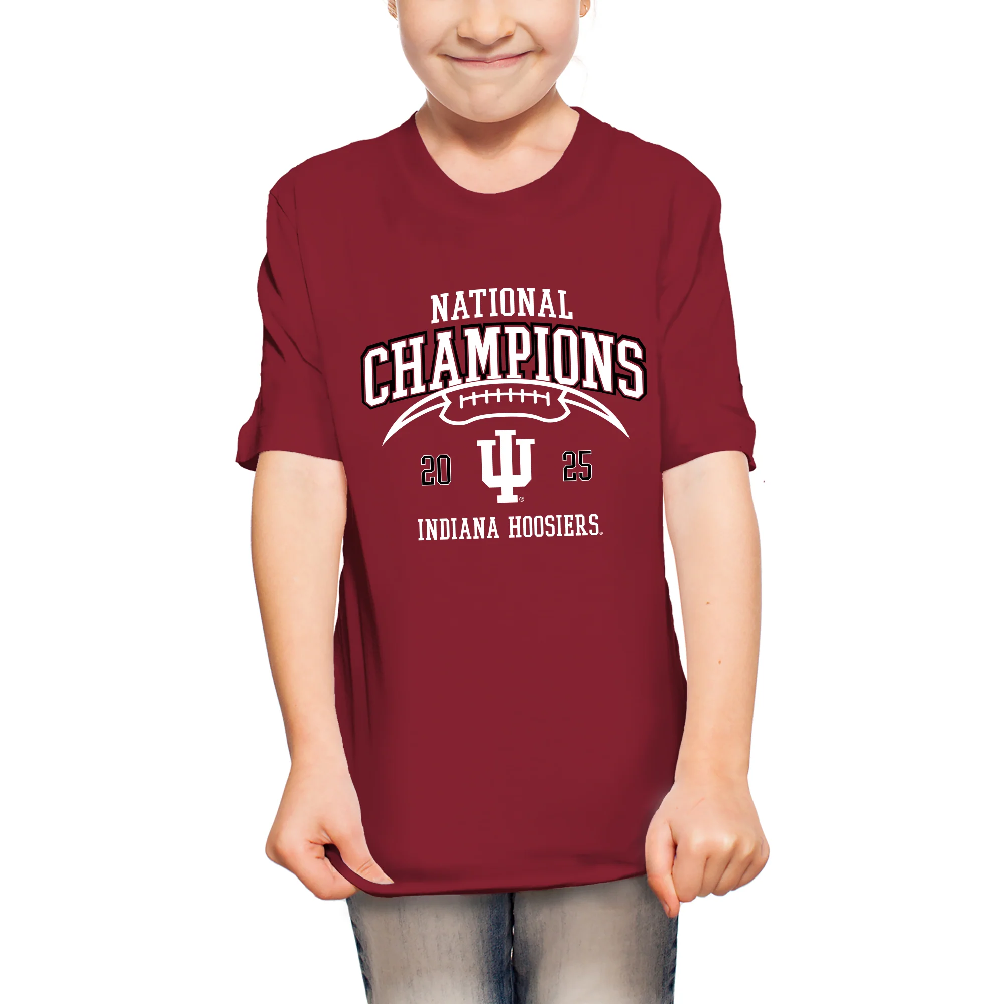 Indiana 2025 Football Champions Horizon Arch Youth T-Shirt - Cardinal - Image 4