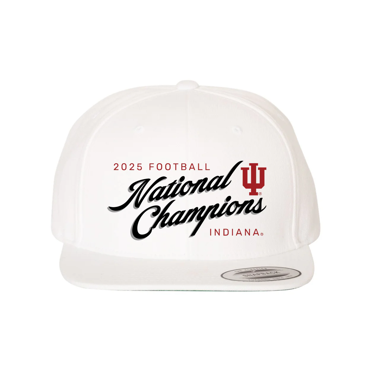 Indiana 2025 Football Champions Rise Script Flat Bill Snapback Cap - Image 2