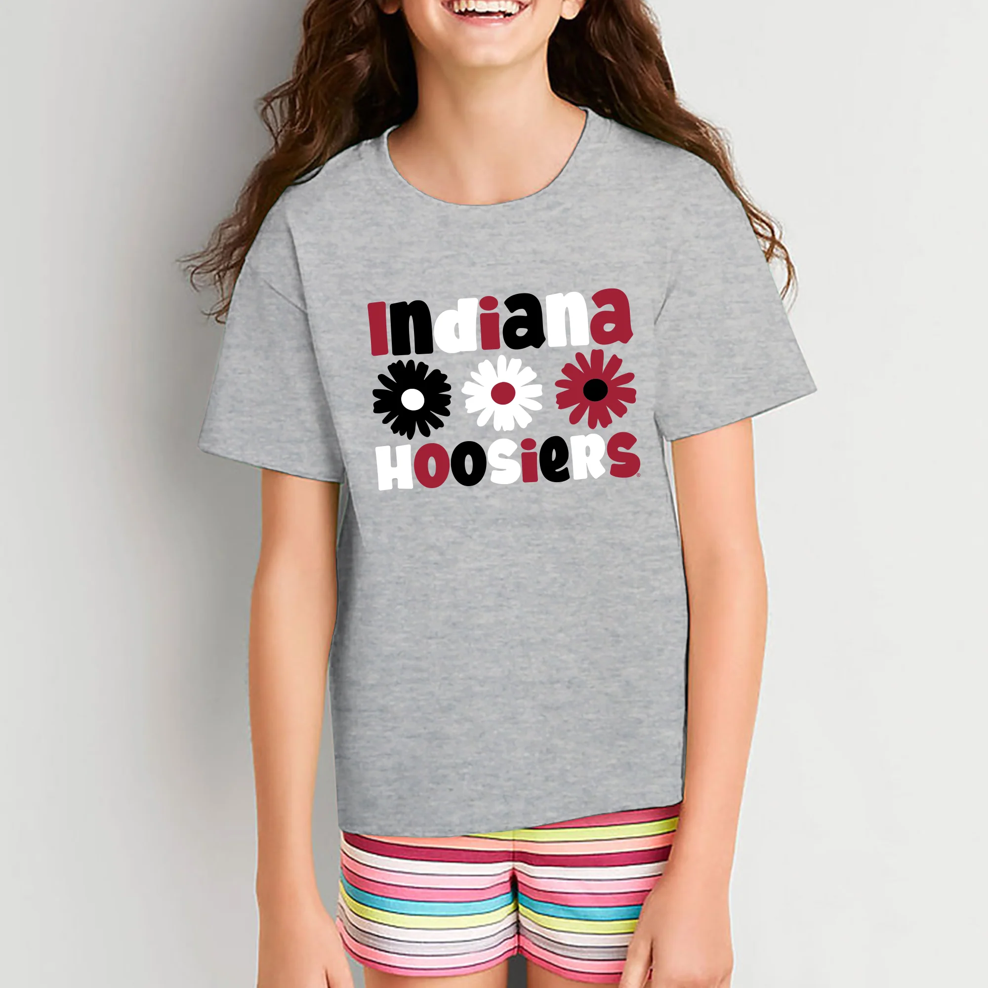 Indiana Daisy Dot Youth T-Shirt - Sport Grey - Image 3