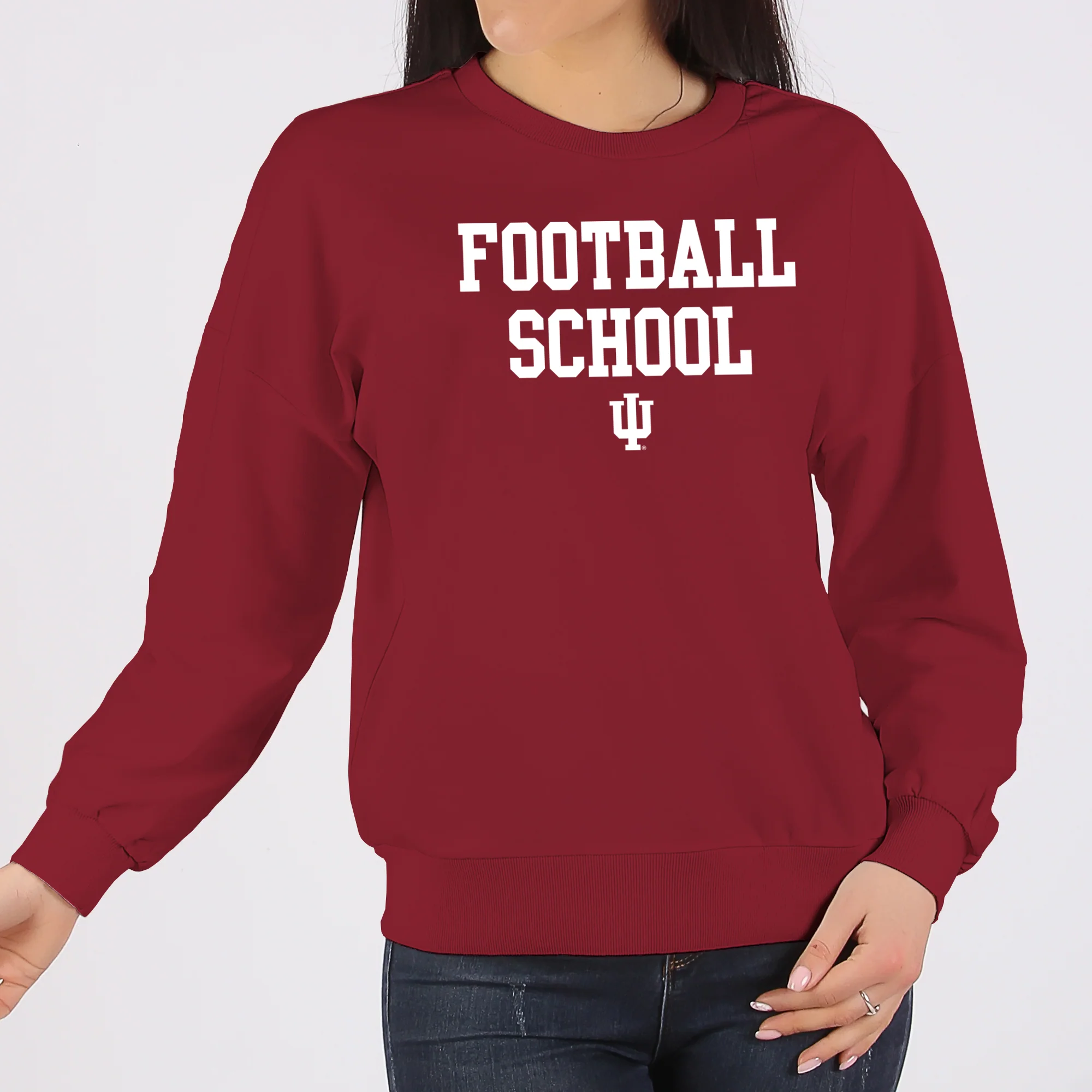 Indiana Football School Crewneck - Cardinal - Image 4