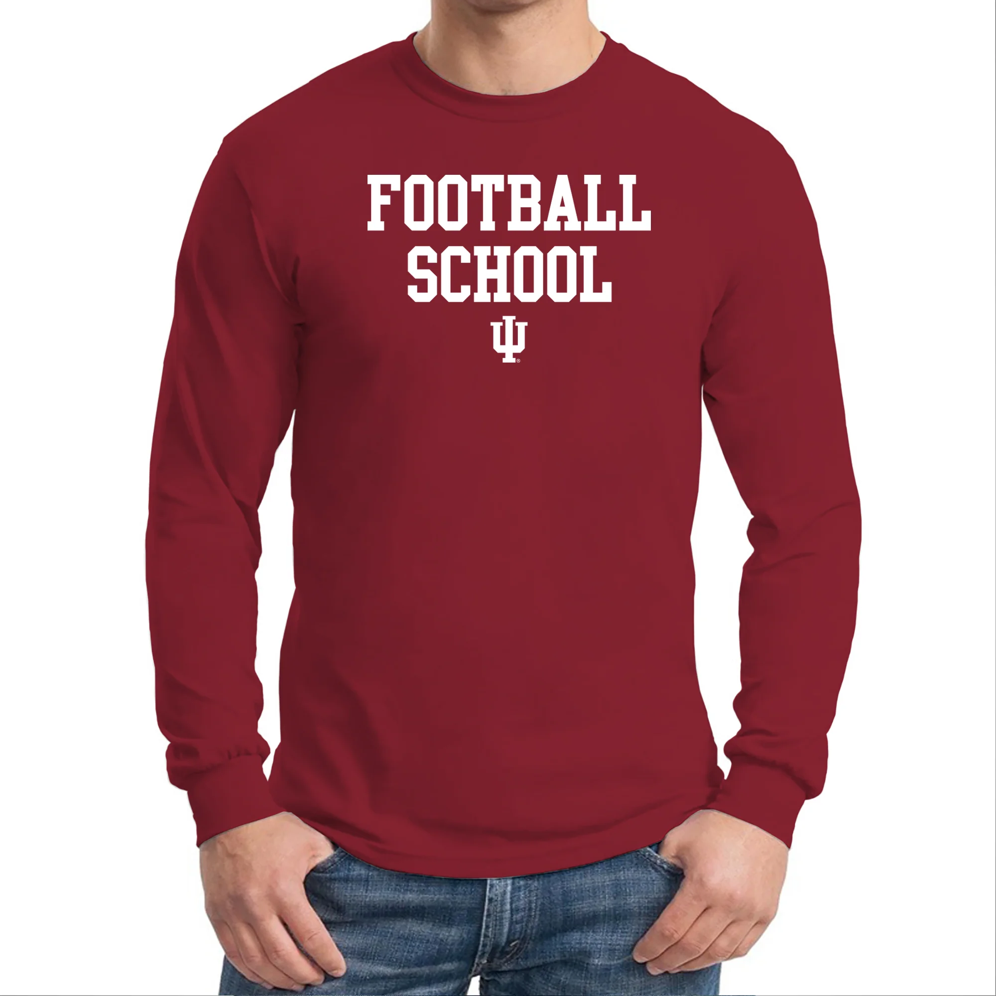 Indiana Football School Long Sleeve Shirt - Cardinal - Image 3