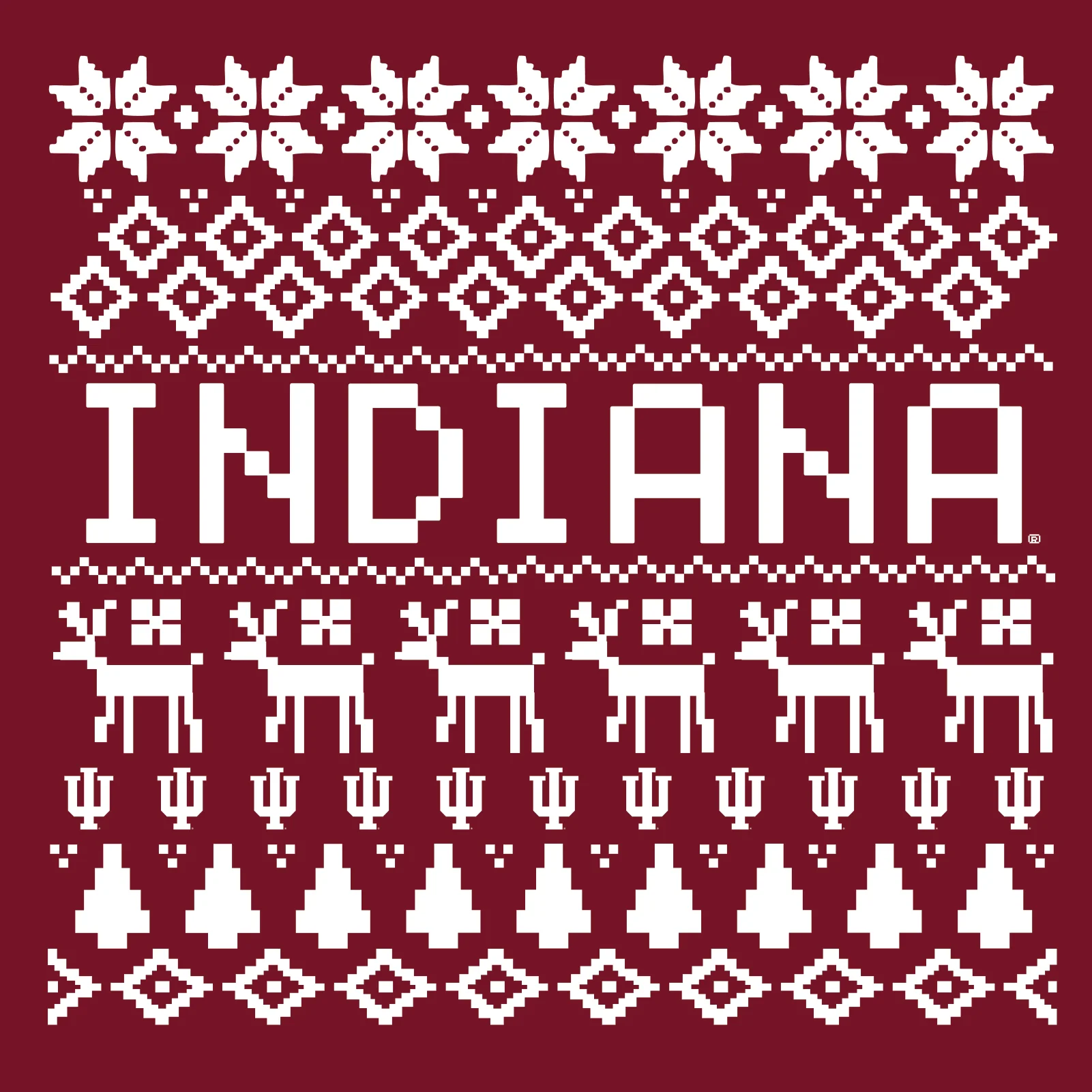 Indiana University Hoosiers Holiday Sweater Crewneck Sweatshirt - Cardinal - Image 2