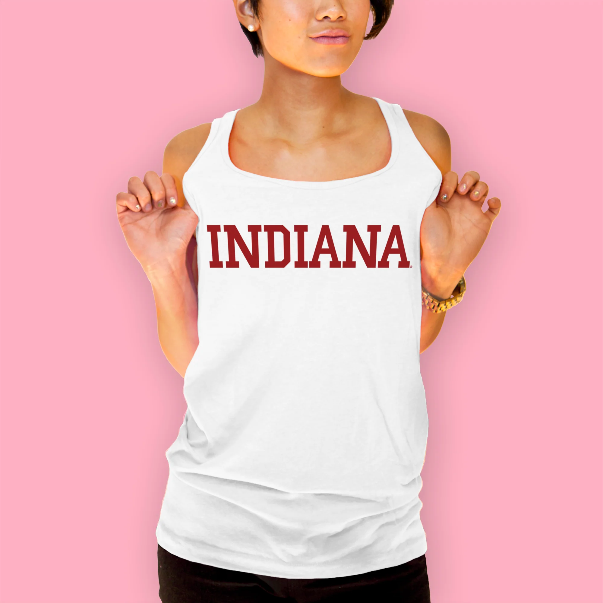 Indiana Hoosiers Basic Block Tank Top - White - Image 4