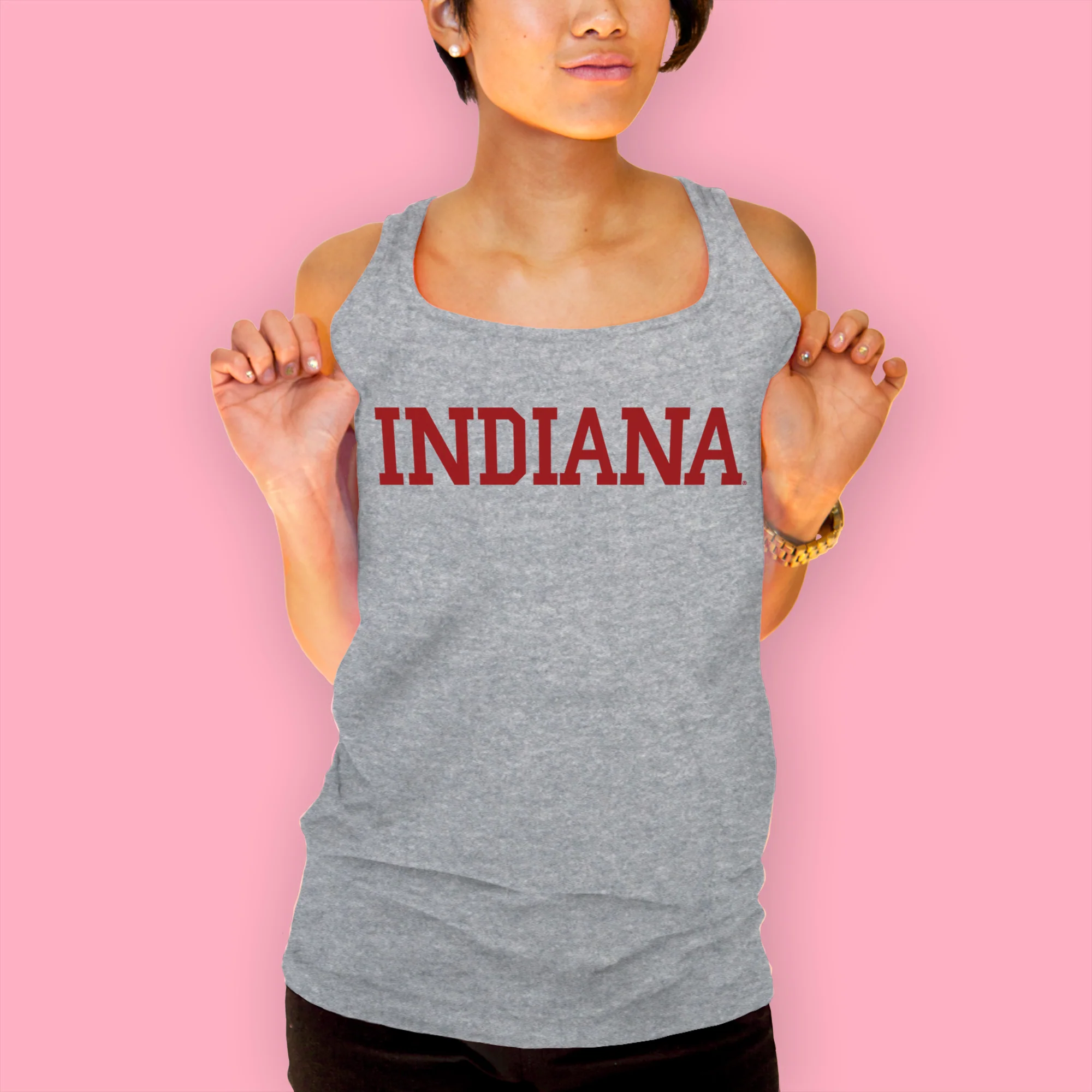 Indiana Hoosiers Basic Block Tank Top - Sport Grey - Image 4