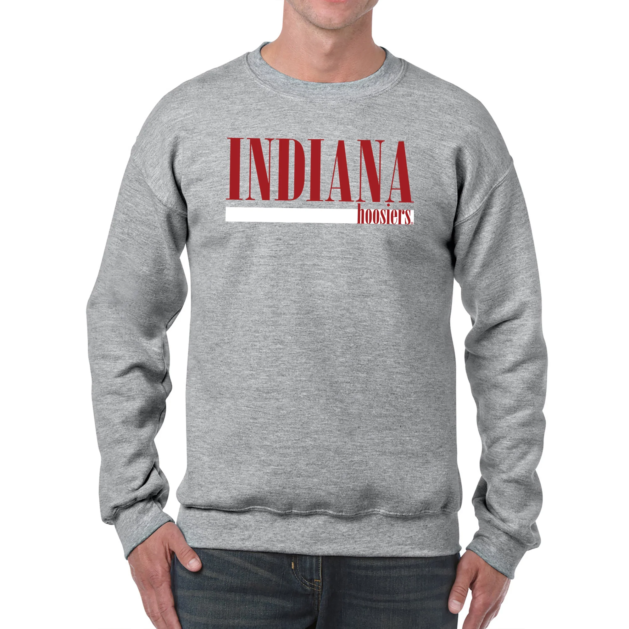 Indiana Hoosiers Boldline Crewneck Sweatshirt - Sport Grey - Image 3