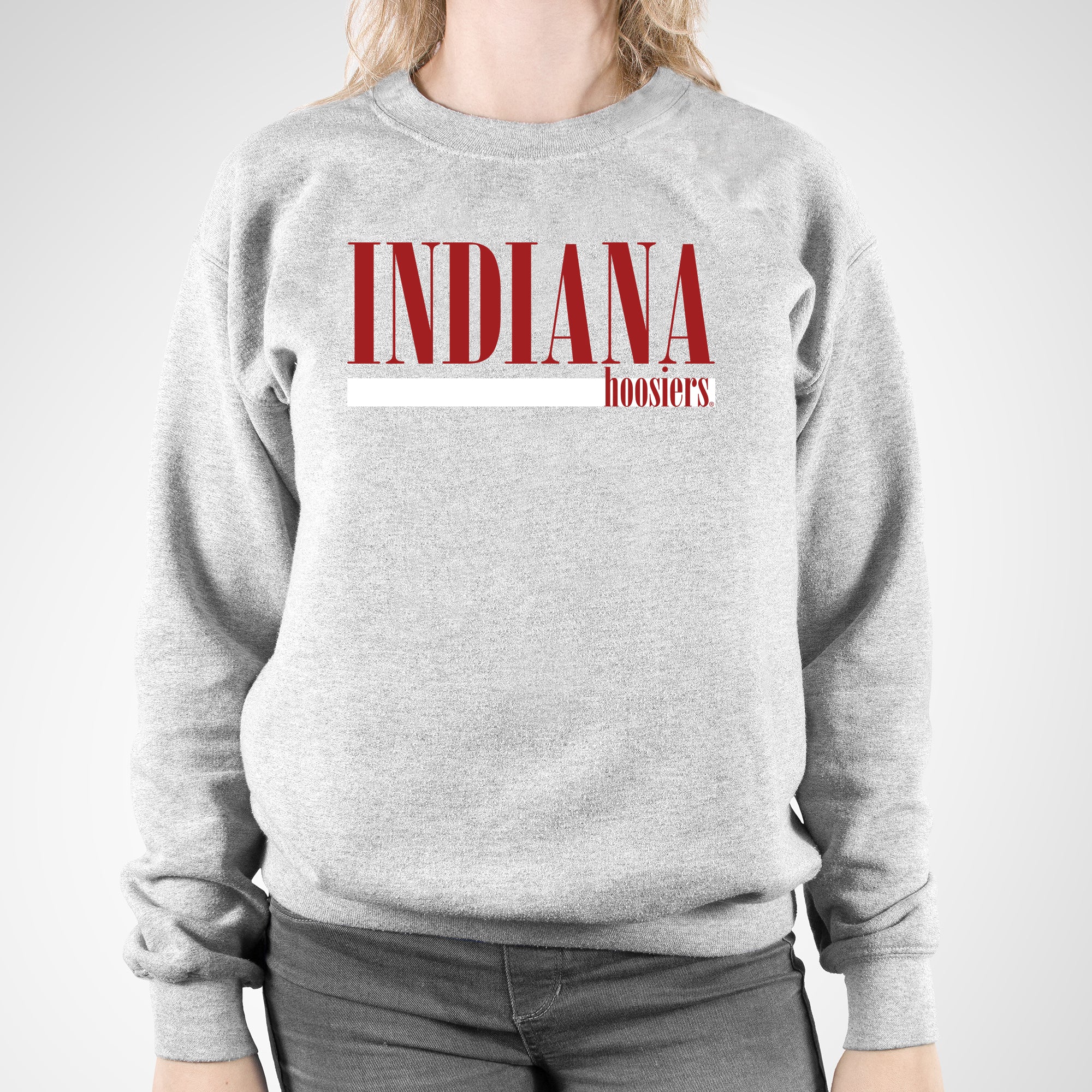 Indiana Hoosiers Boldline Crewneck Sweatshirt - Sport Grey - Image 4