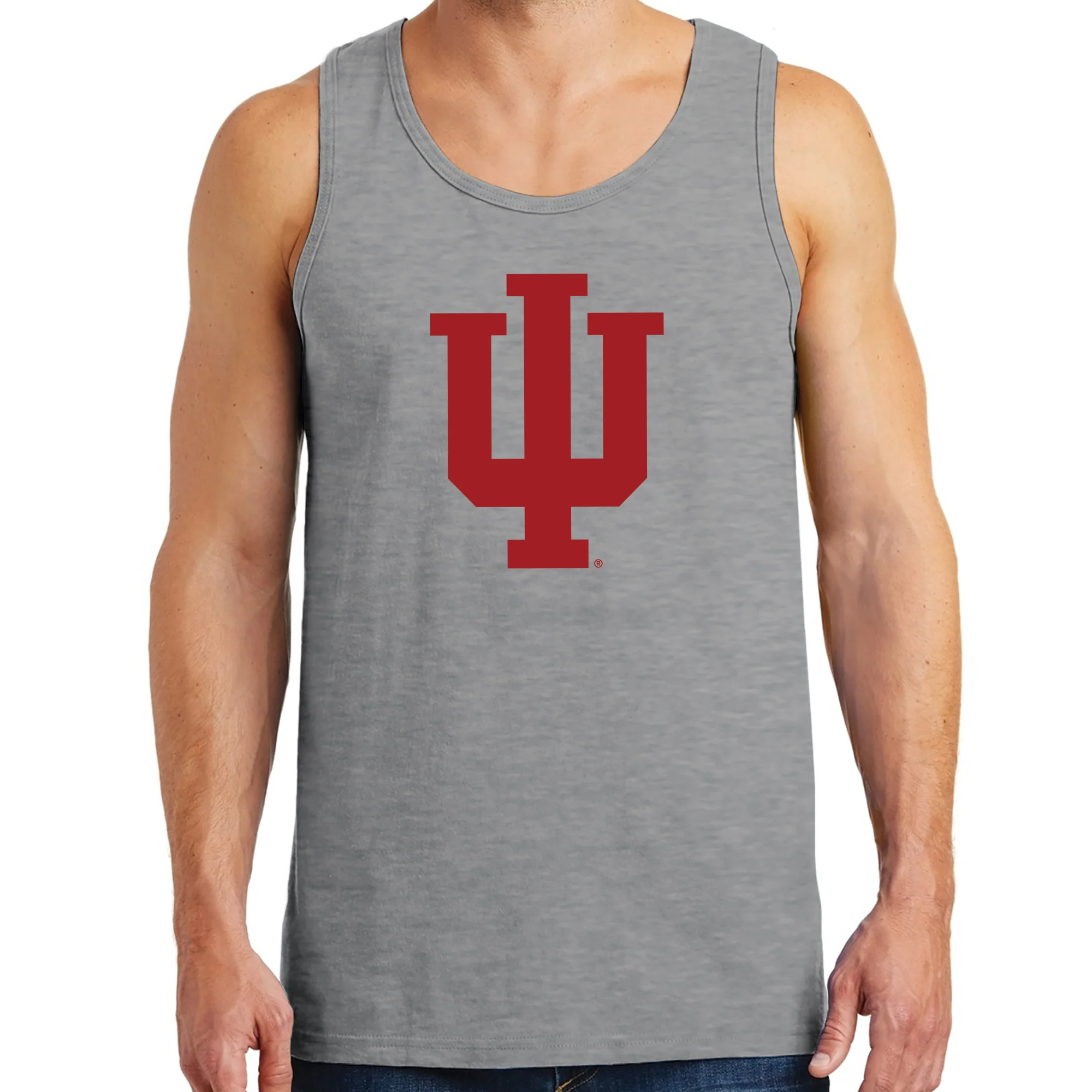 Indiana Hoosiers Primary Logo Tank Top - Sport Grey - Image 3