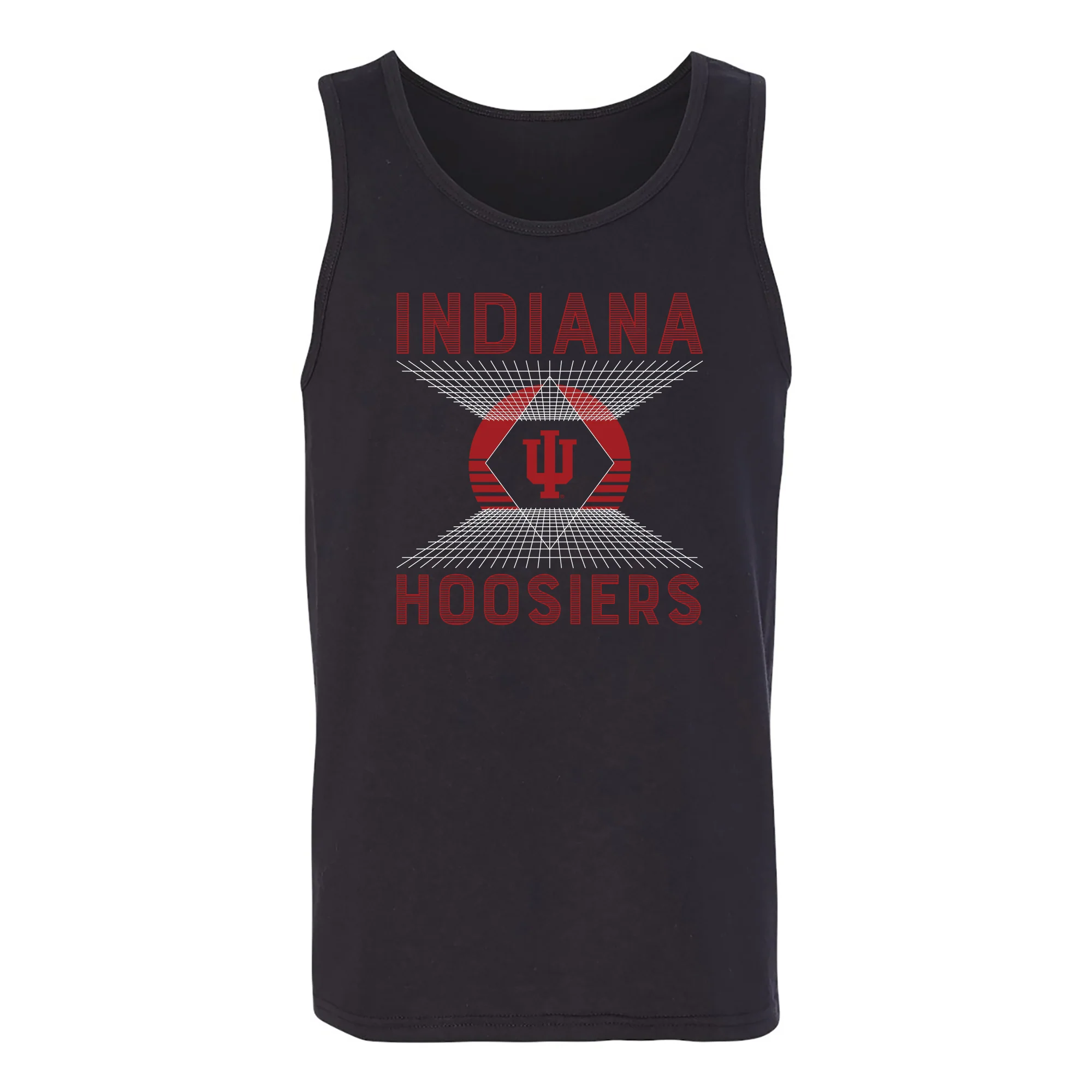 Indiana Hoosiers Vaporwave Grid Tank Top - Black
