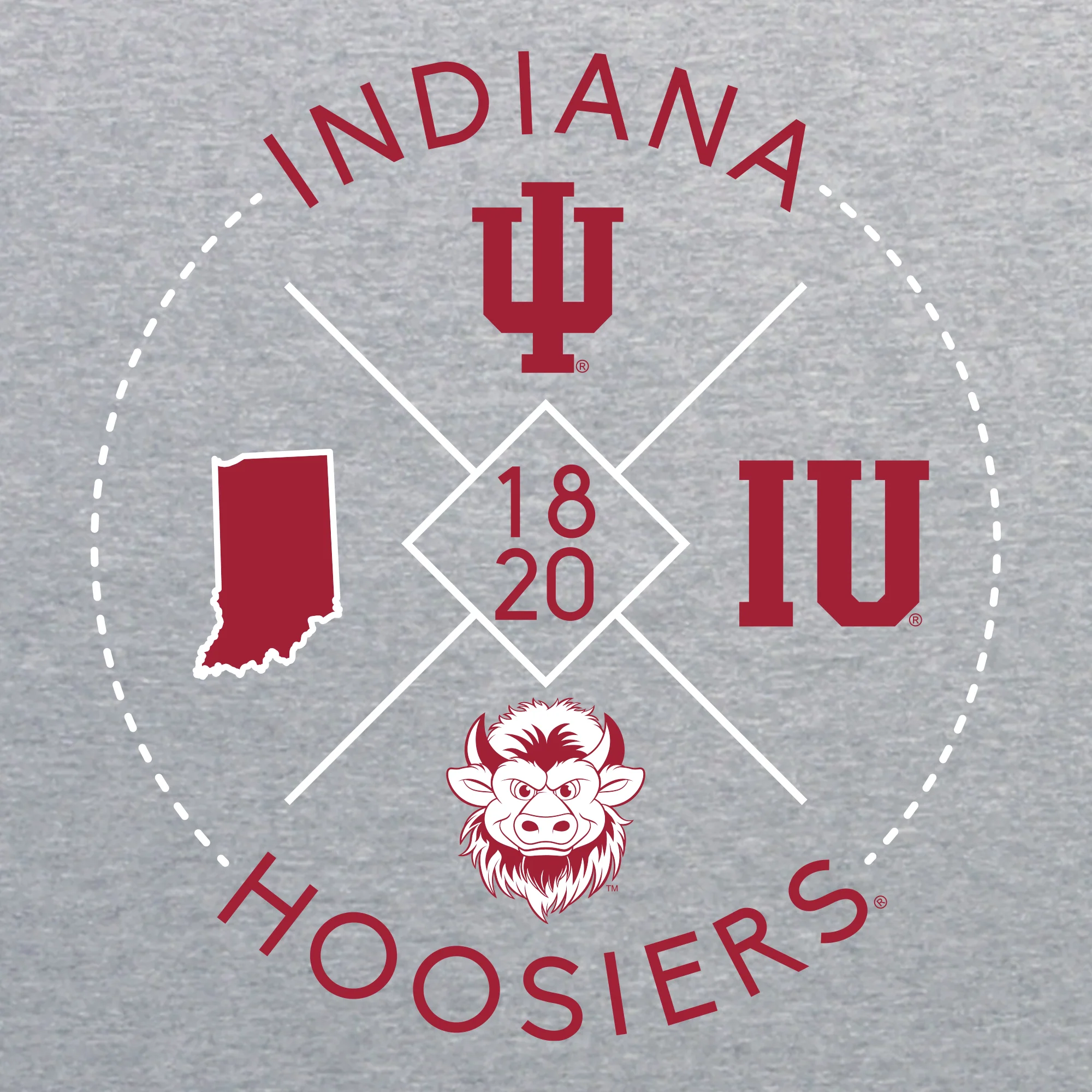 Indiana Identity Stamp Crewneck Sweatshirt - Sport Grey - Image 2