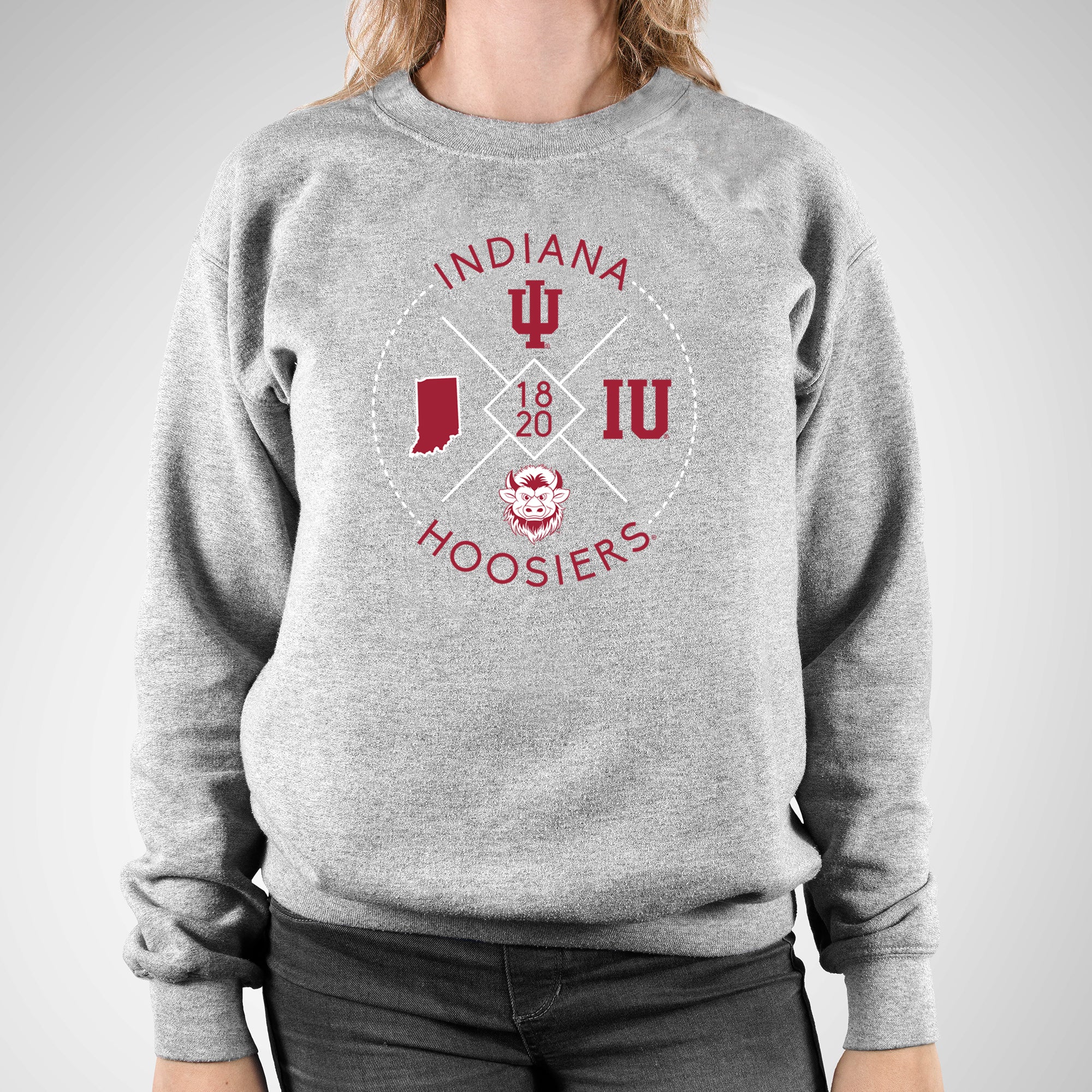 Indiana Identity Stamp Crewneck Sweatshirt - Sport Grey - Image 4