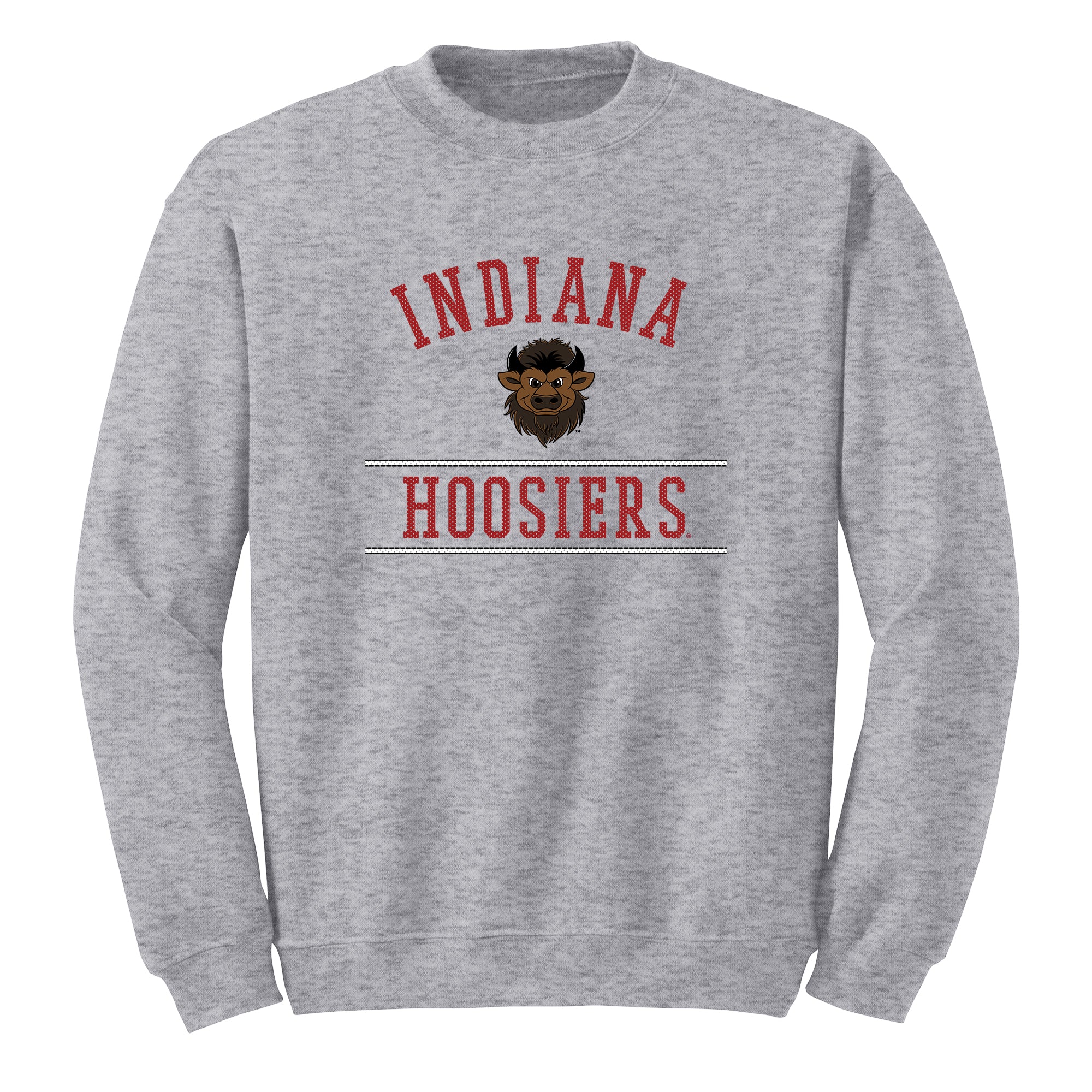 Indiana Mesh Arch Bison Crewneck - Sport Grey