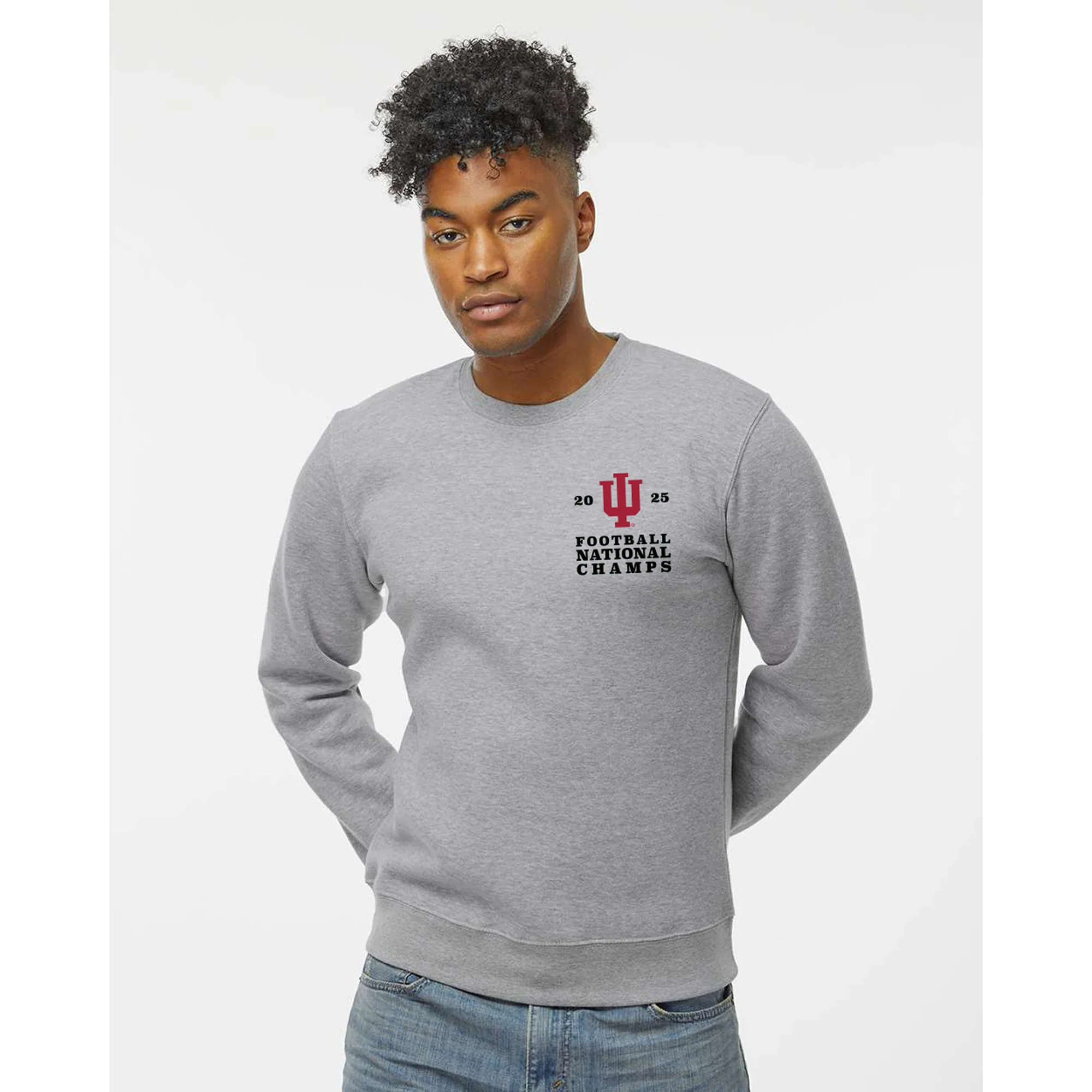 Indiana Perfect Season National Champions 2025 JA BTB Crewneck - Oxford - Image 3