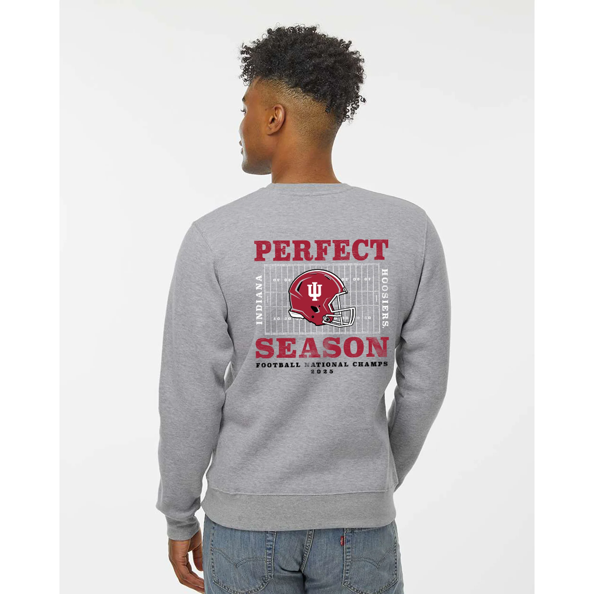 Indiana Perfect Season National Champions 2025 JA BTB Crewneck - Oxford - Image 5